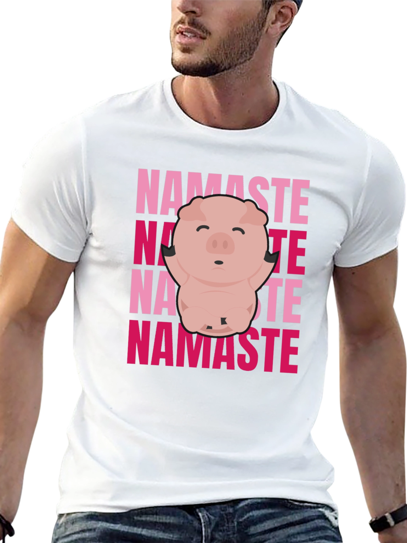 Namaste Pig Graphic Tee - Yoga Animal Shirt