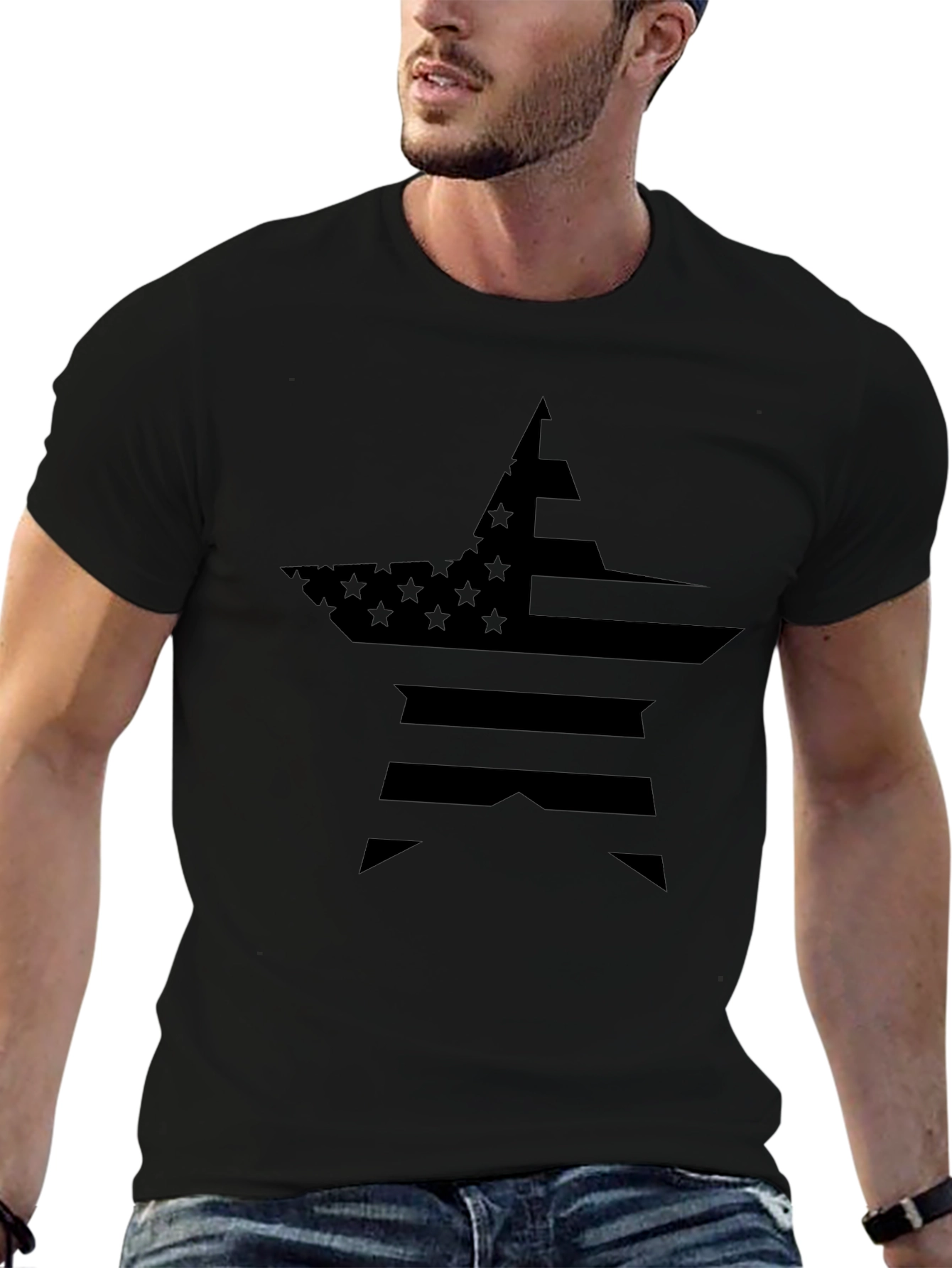 American Flag Star Graphic Tee