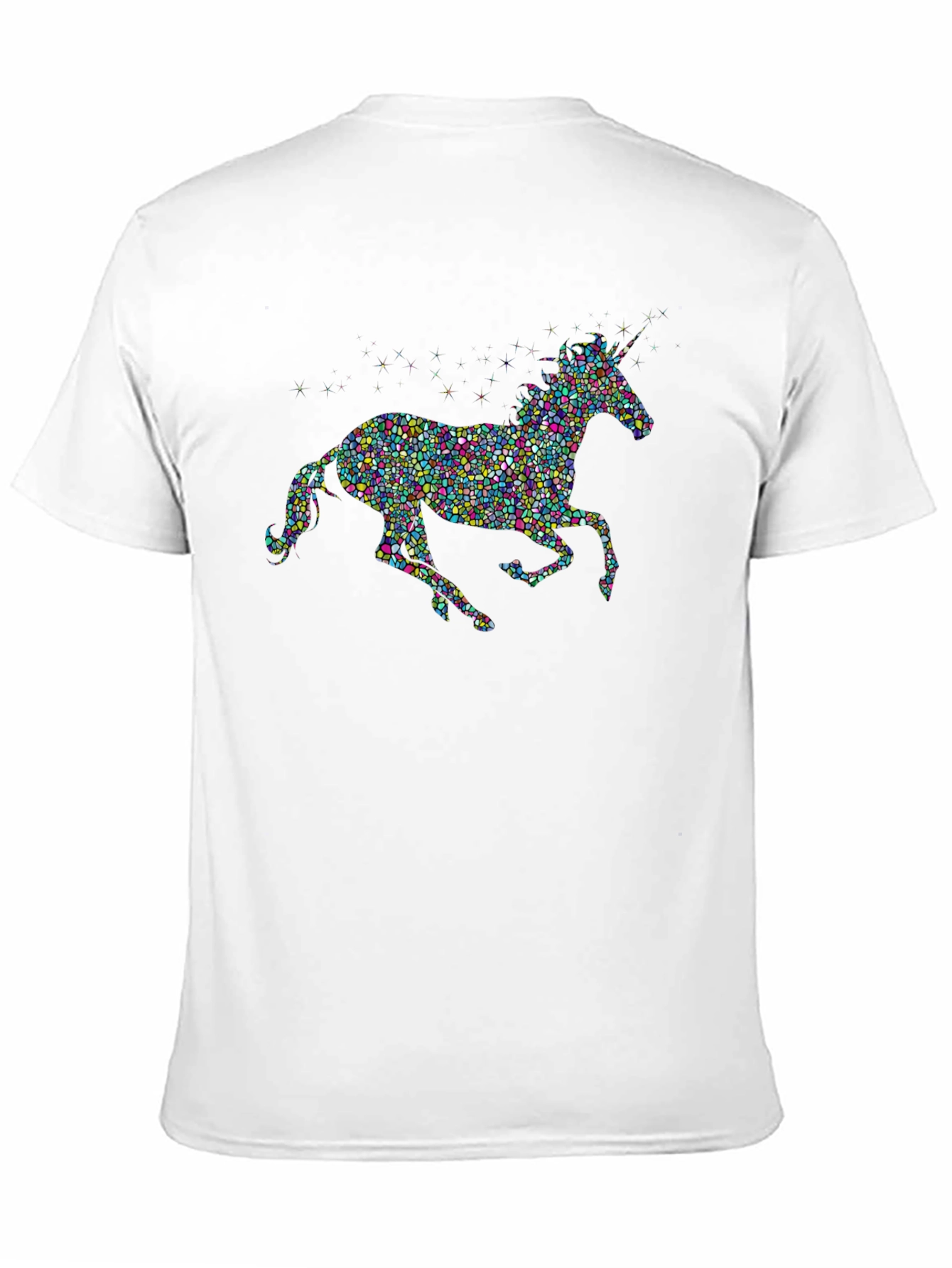 Unicorn Mosaic Graphic T-Shirt - Black