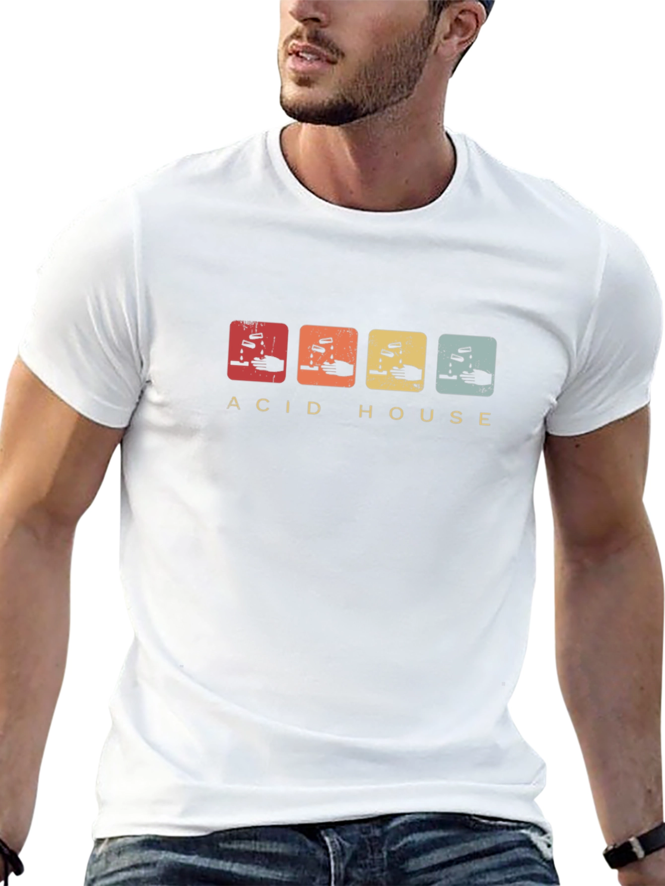Acid House Retro Graphic Tee - Black Crew Neck