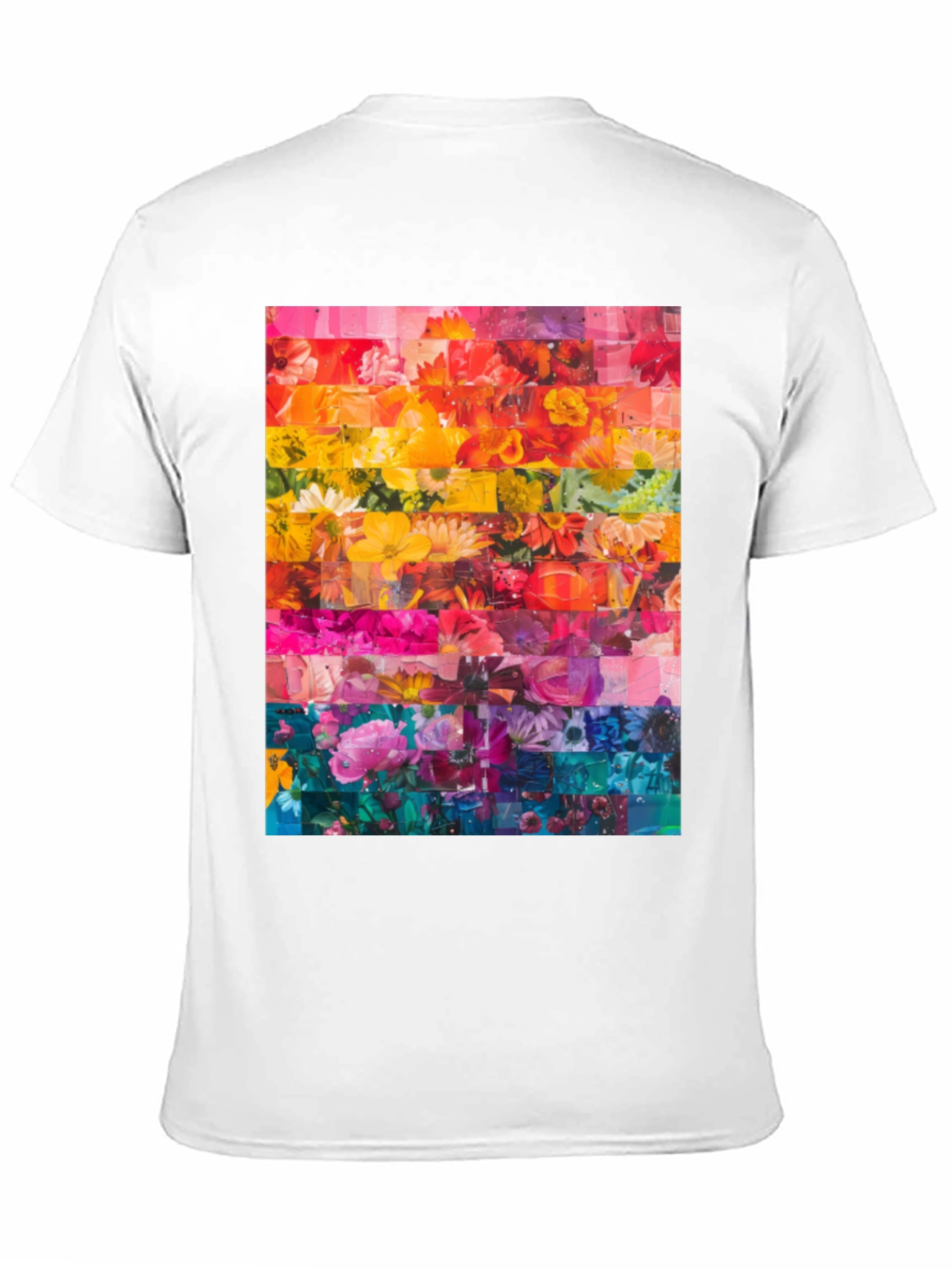 Floral Rainbow Graphic Tee - Vibrant Print T-Shirt