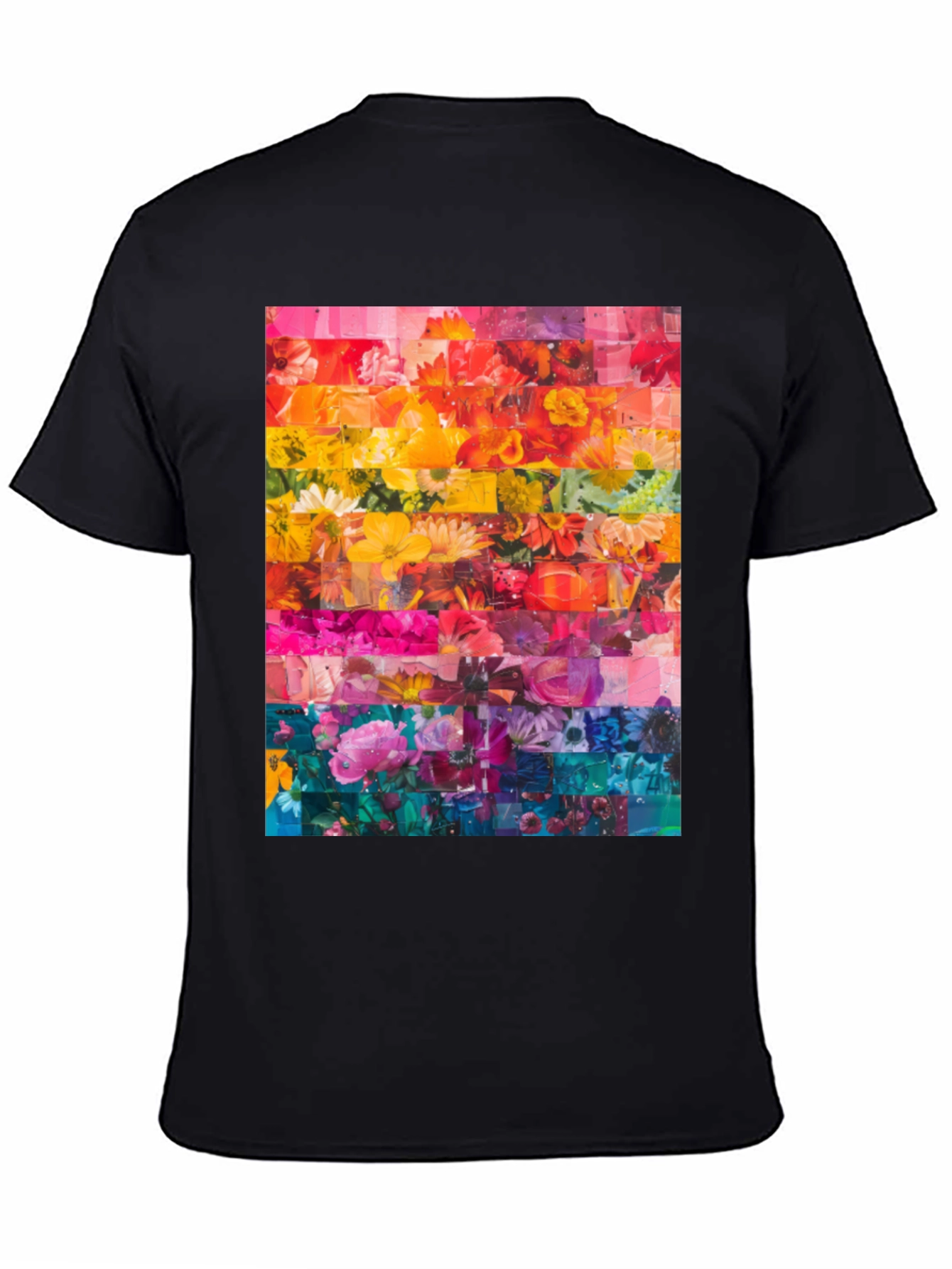 Floral Rainbow Graphic Tee - Vibrant Print T-Shirt