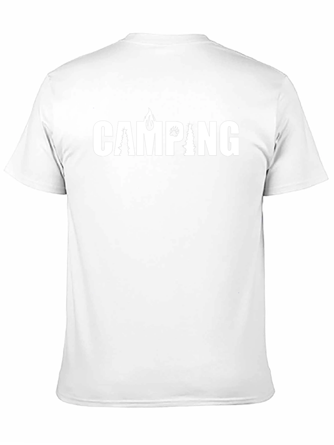Camping Graphic Print T-Shirt - Black