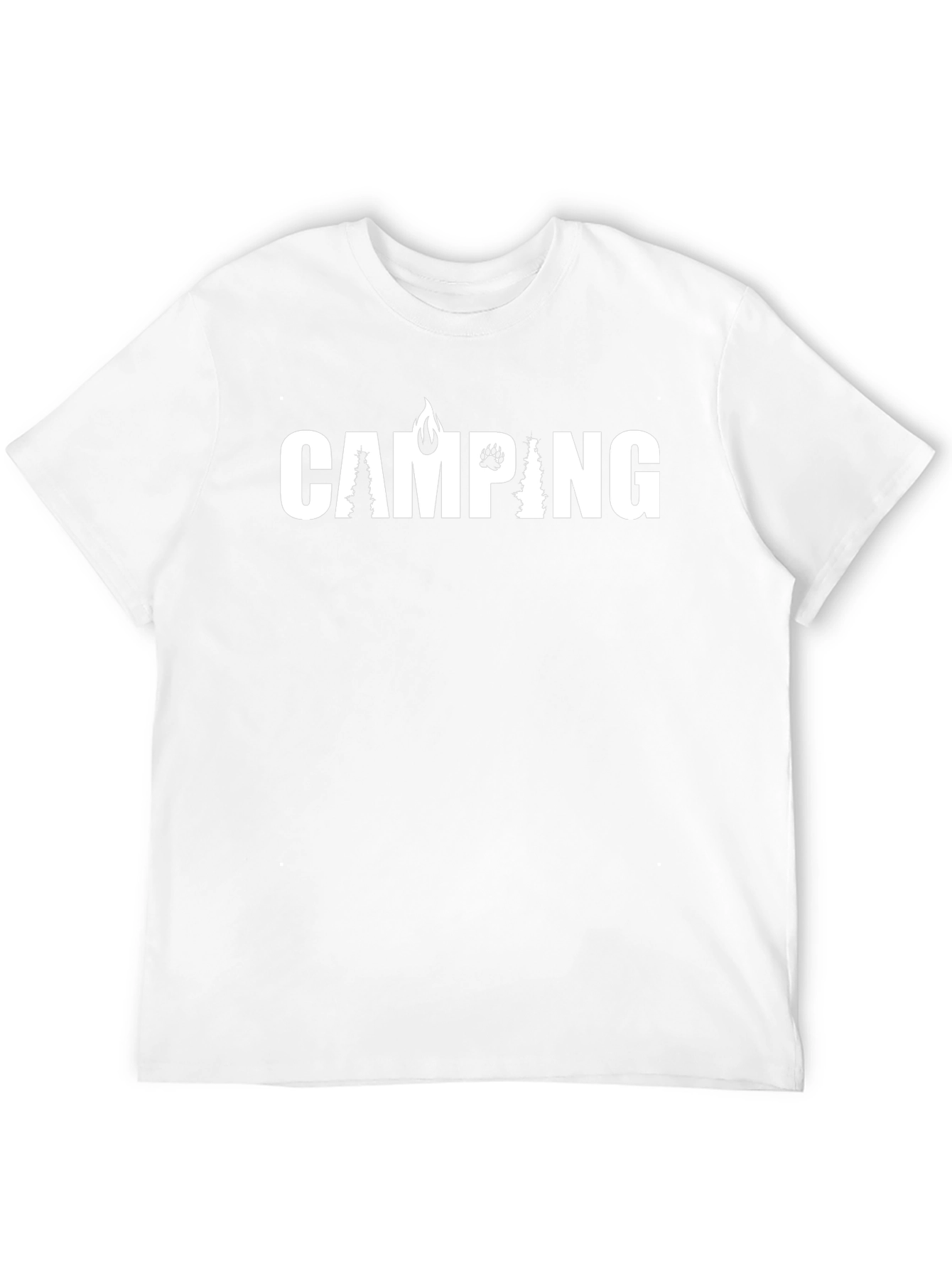 Camping Graphic Print T-Shirt - Black