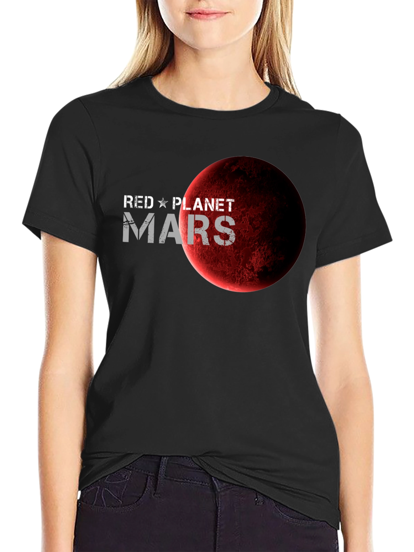Red Planet Mars Graphic T-Shirt - Space Fan Apparel