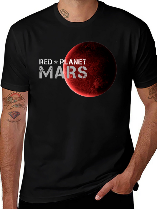 Red Planet Mars Graphic T-Shirt - Space Fan Apparel
