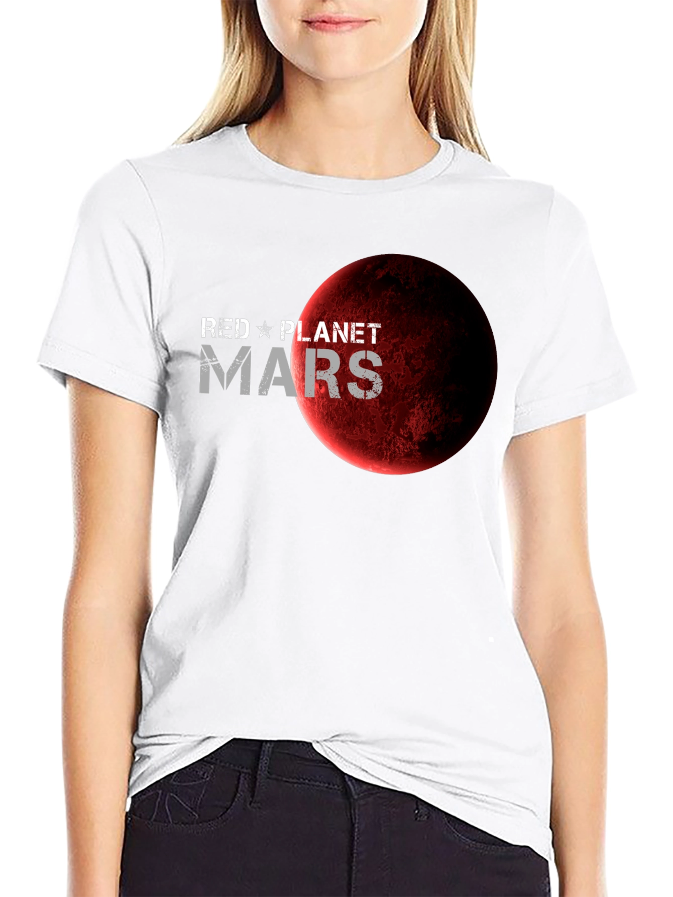 Red Planet Mars Graphic T-Shirt - Space Fan Apparel