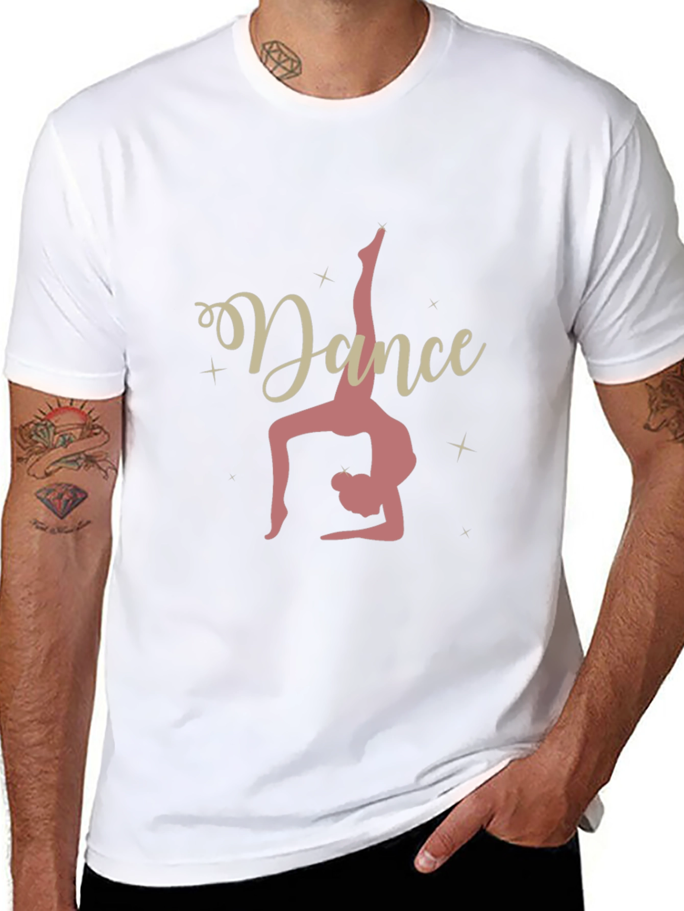 Dance Graphic Tee - Black Cotton Casual Shirt
