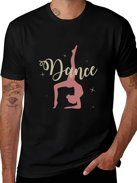 Dance Graphic Tee - Black Cotton Casual Shirt