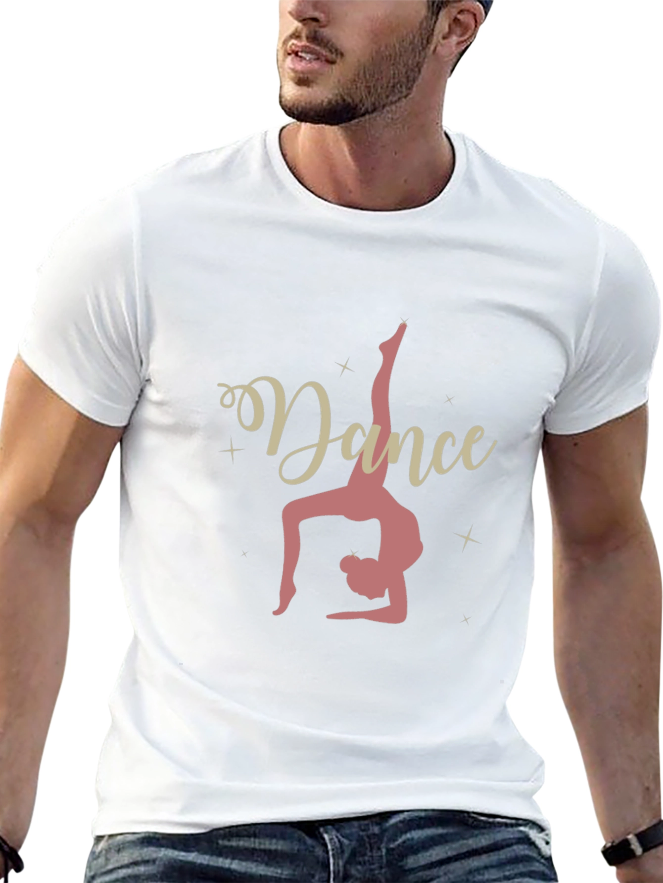 Dance Graphic Tee - Black Cotton Casual Shirt