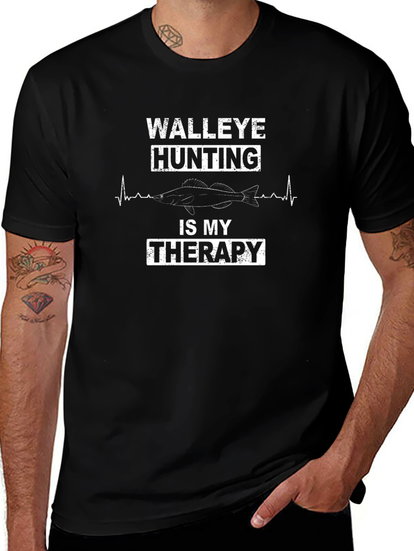Walleye Hunting Therapy T-Shirt - Fisherman Tee