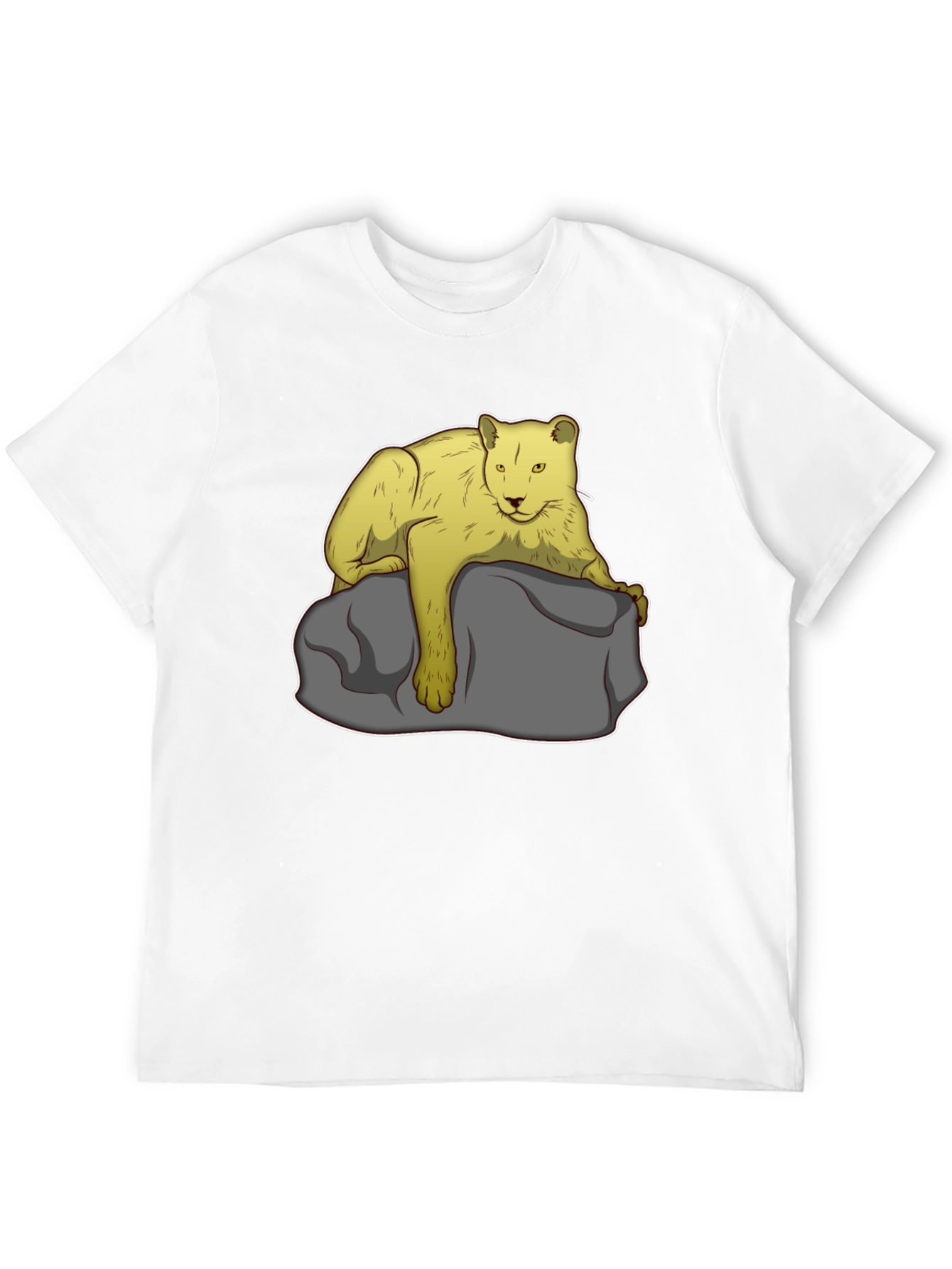 Lion on Rock Graphic Tee - Unisex Black T-Shirt