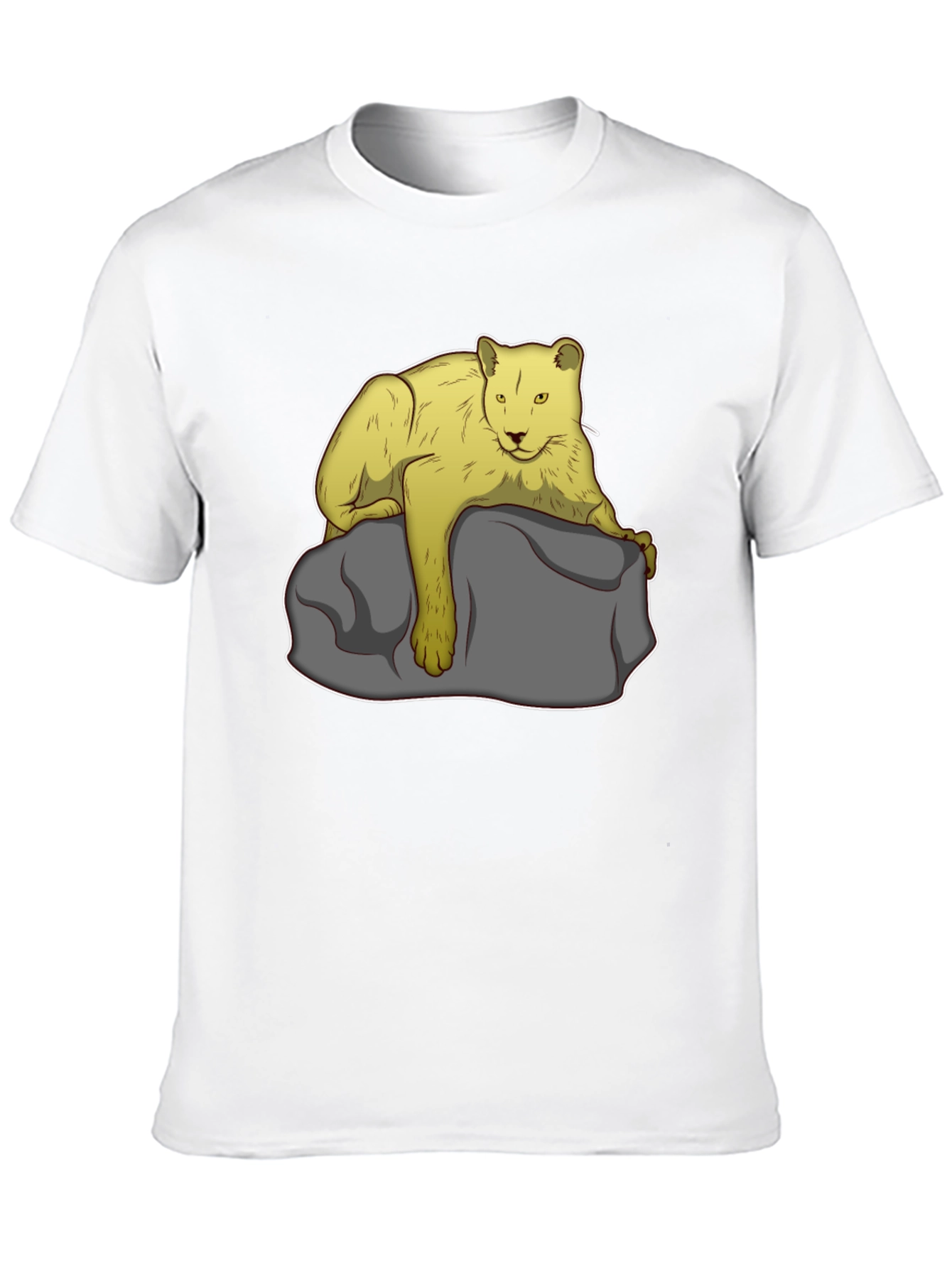 Lion on Rock Graphic Tee - Unisex Black T-Shirt