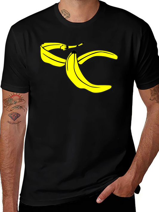 Banana Peel Graphic Tee - Black Cotton T-Shirt