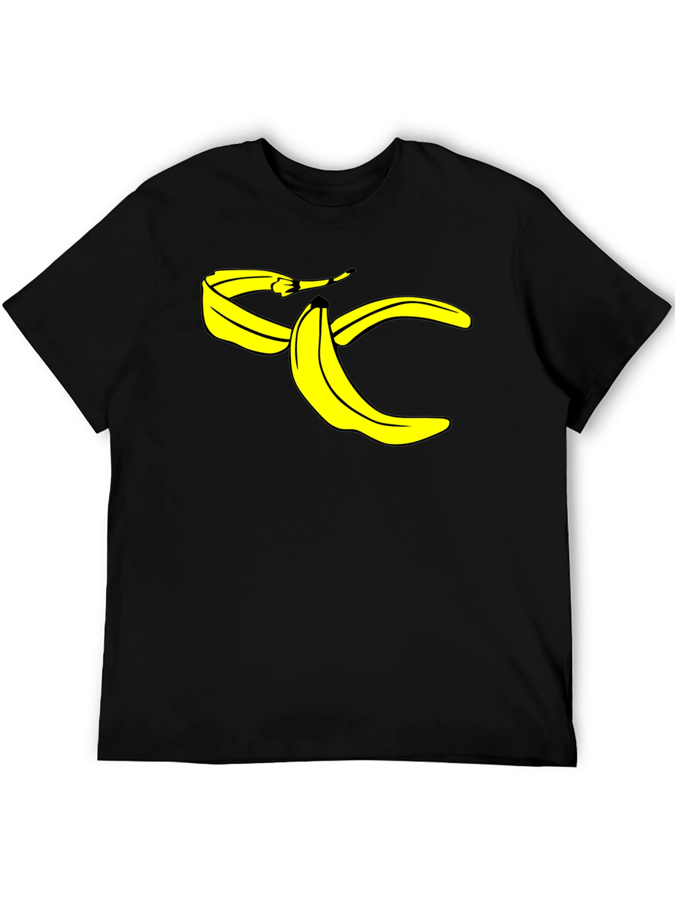 Banana Peel Graphic Tee - Black Cotton T-Shirt