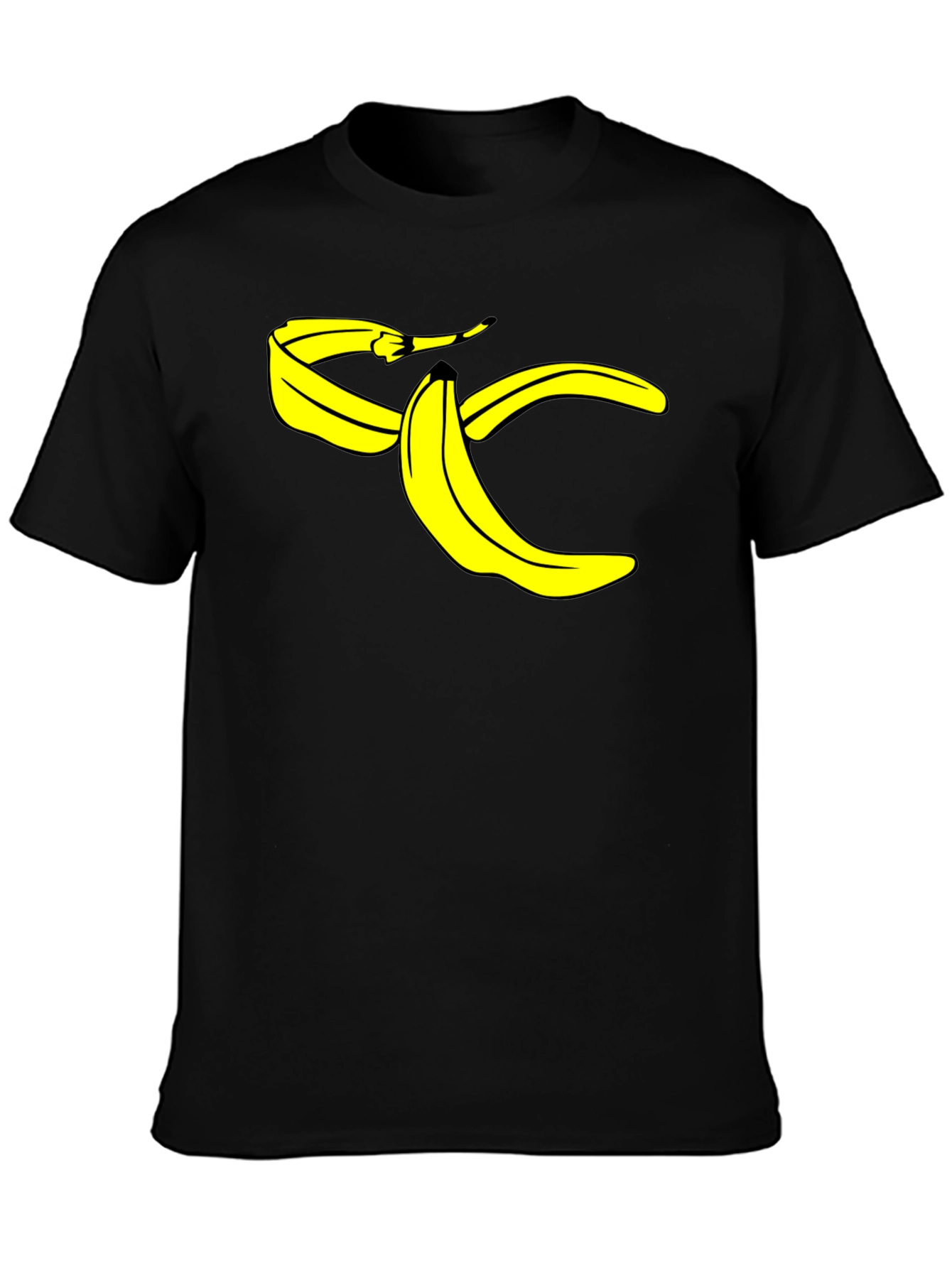 Banana Peel Graphic Tee - Black Cotton T-Shirt