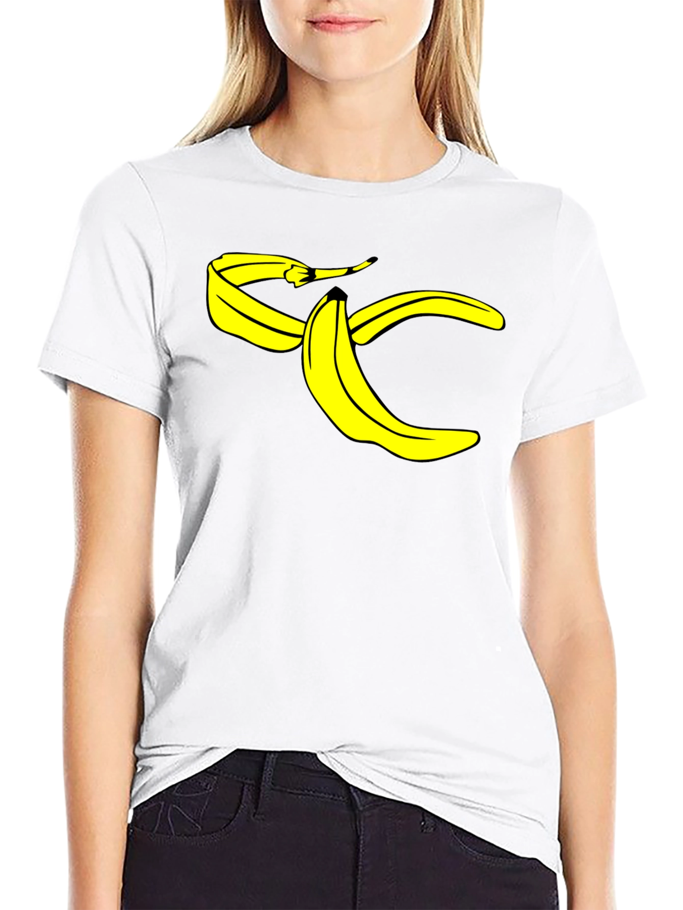 Banana Peel Graphic Tee - Black Cotton T-Shirt