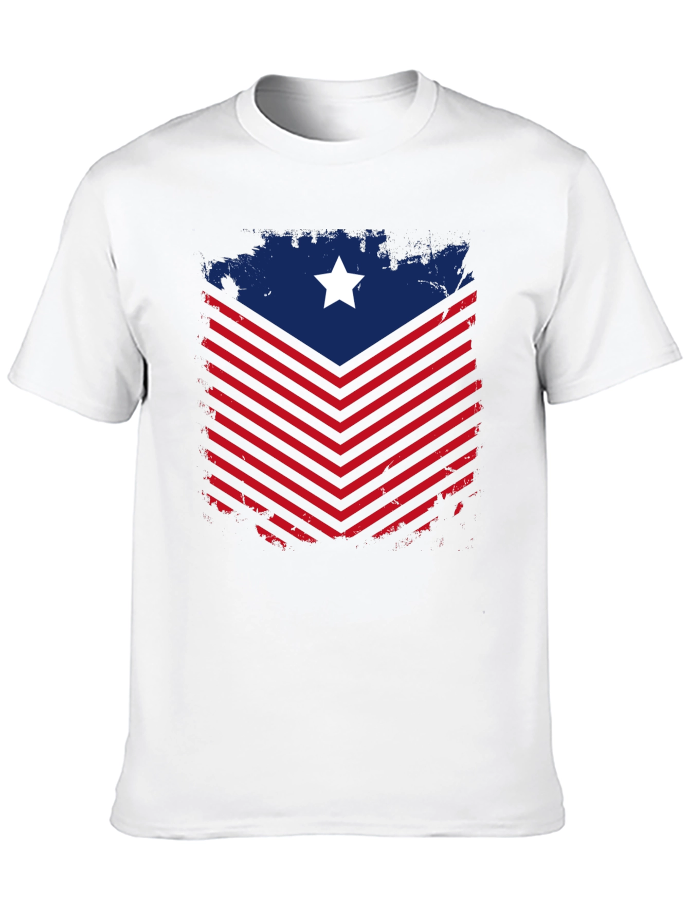 Patriotic Chevron Star Graphic Tee - Black