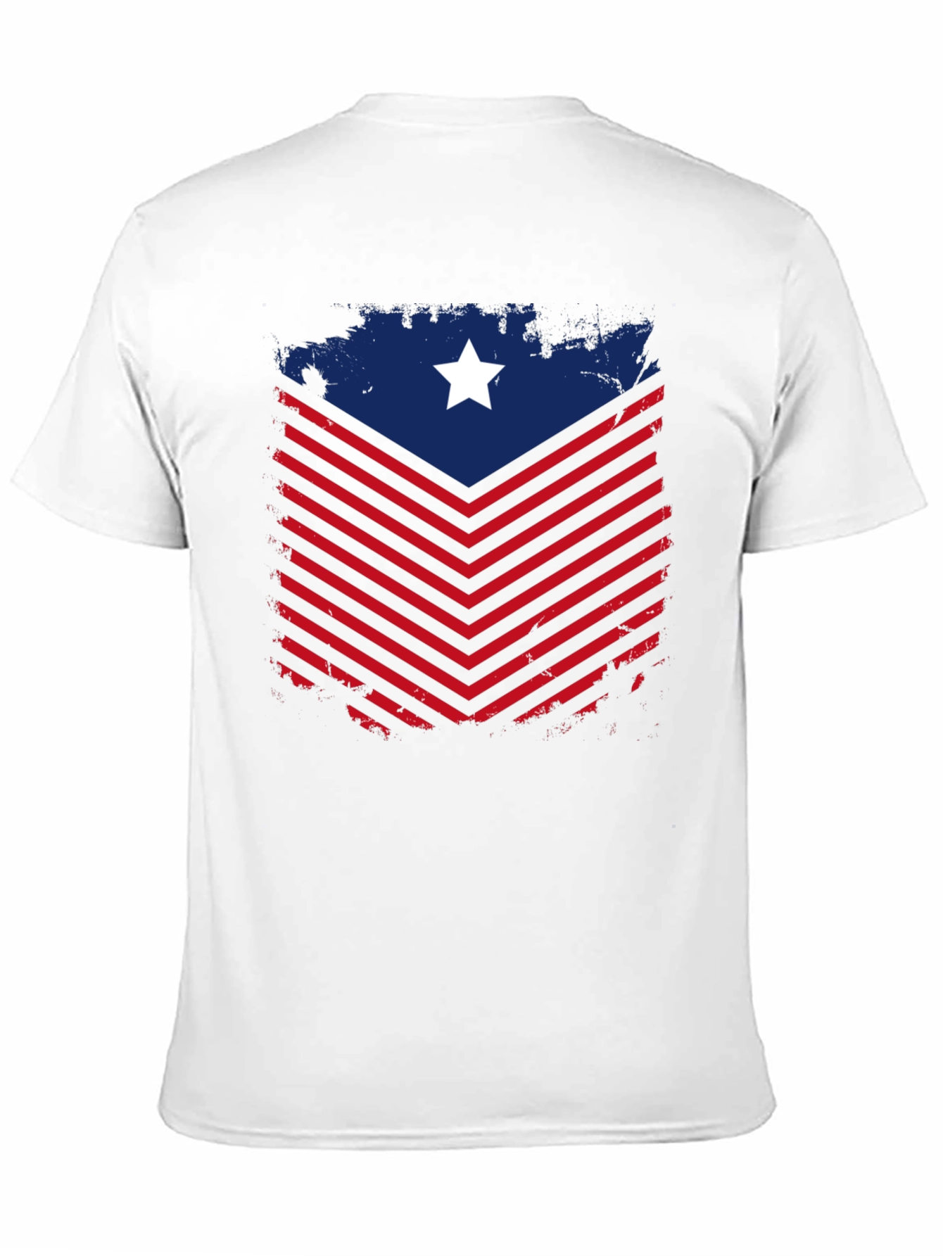 Patriotic Chevron Star Graphic Tee - Black