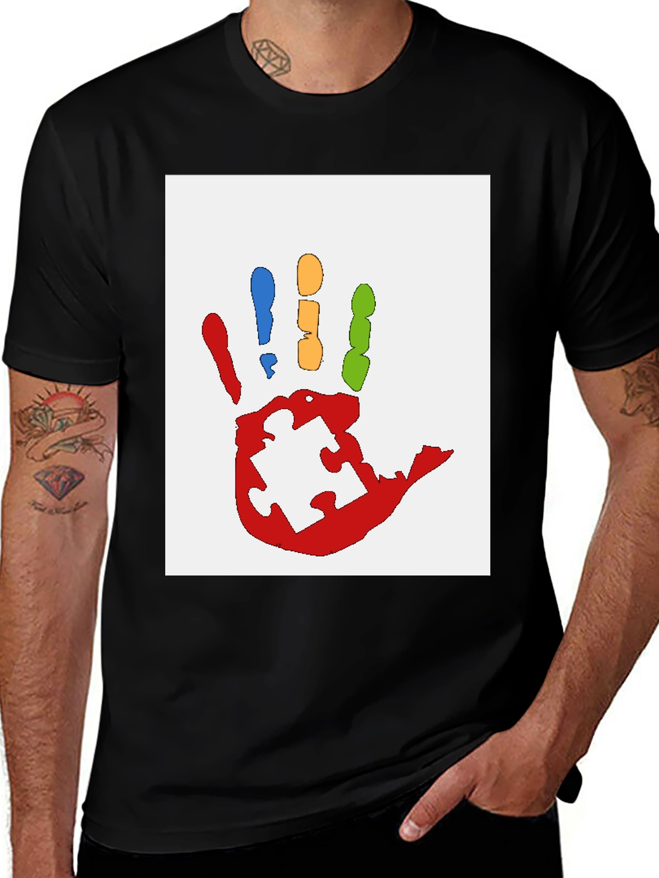 Autism Awareness Handprint Graphic Tee