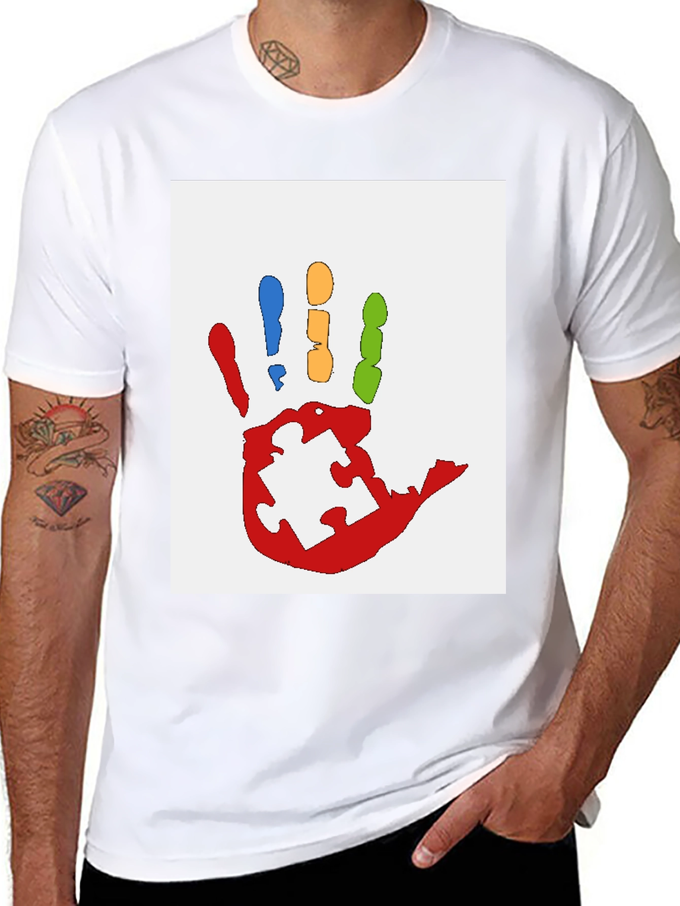 Autism Awareness Handprint Graphic Tee