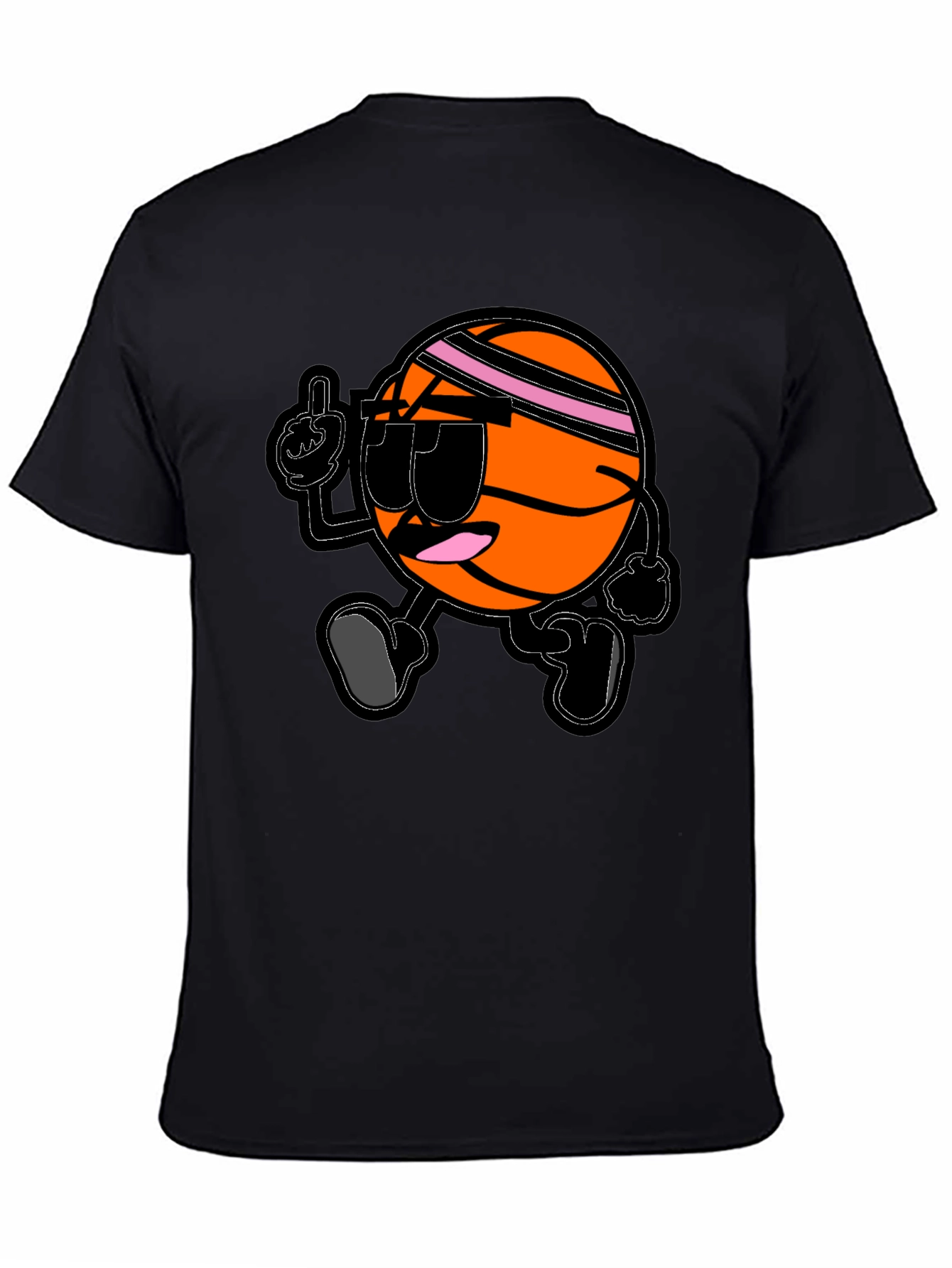 Cool Basketball Cartoon Black T-Shirt