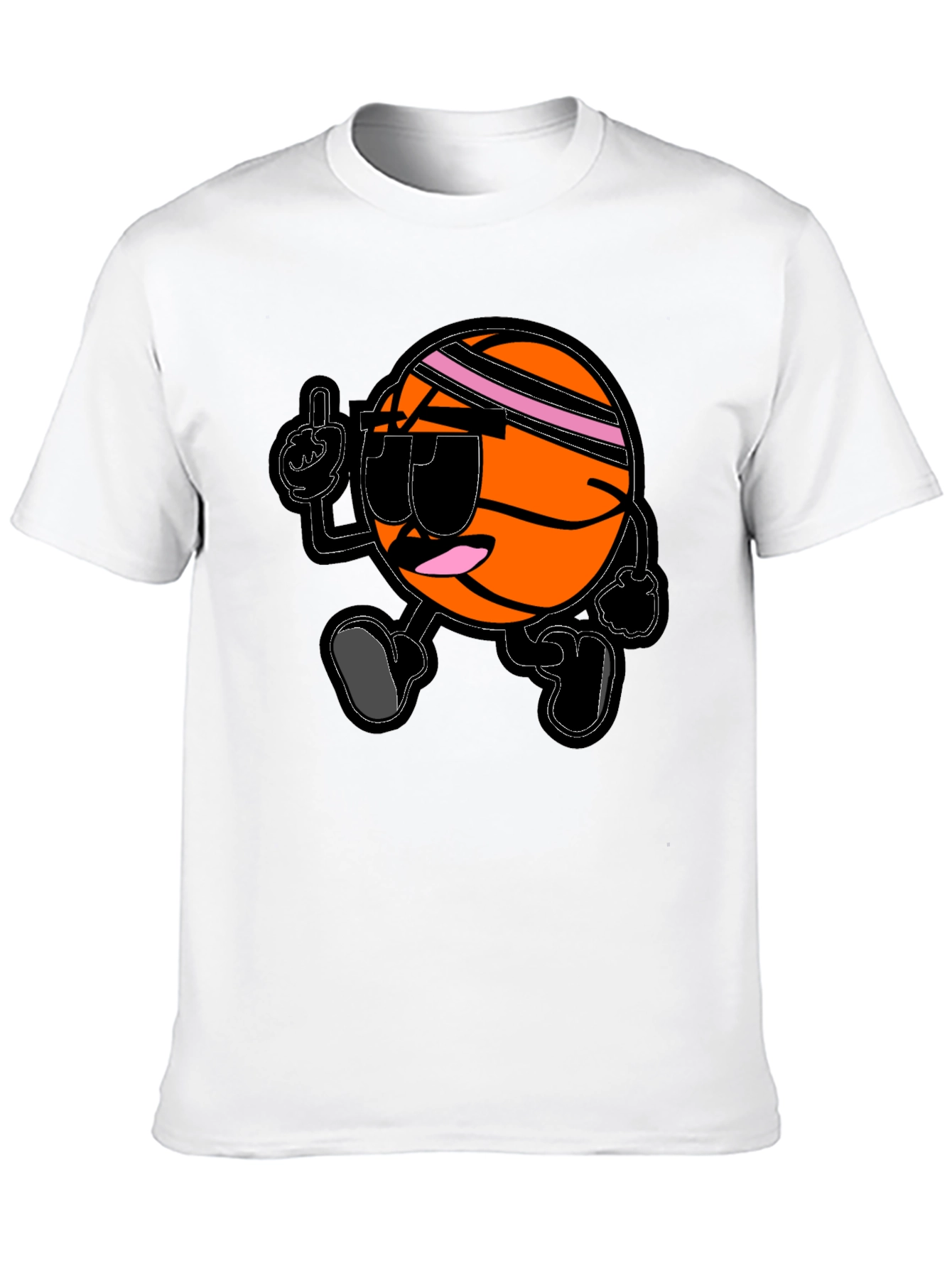 Cool Basketball Cartoon Black T-Shirt