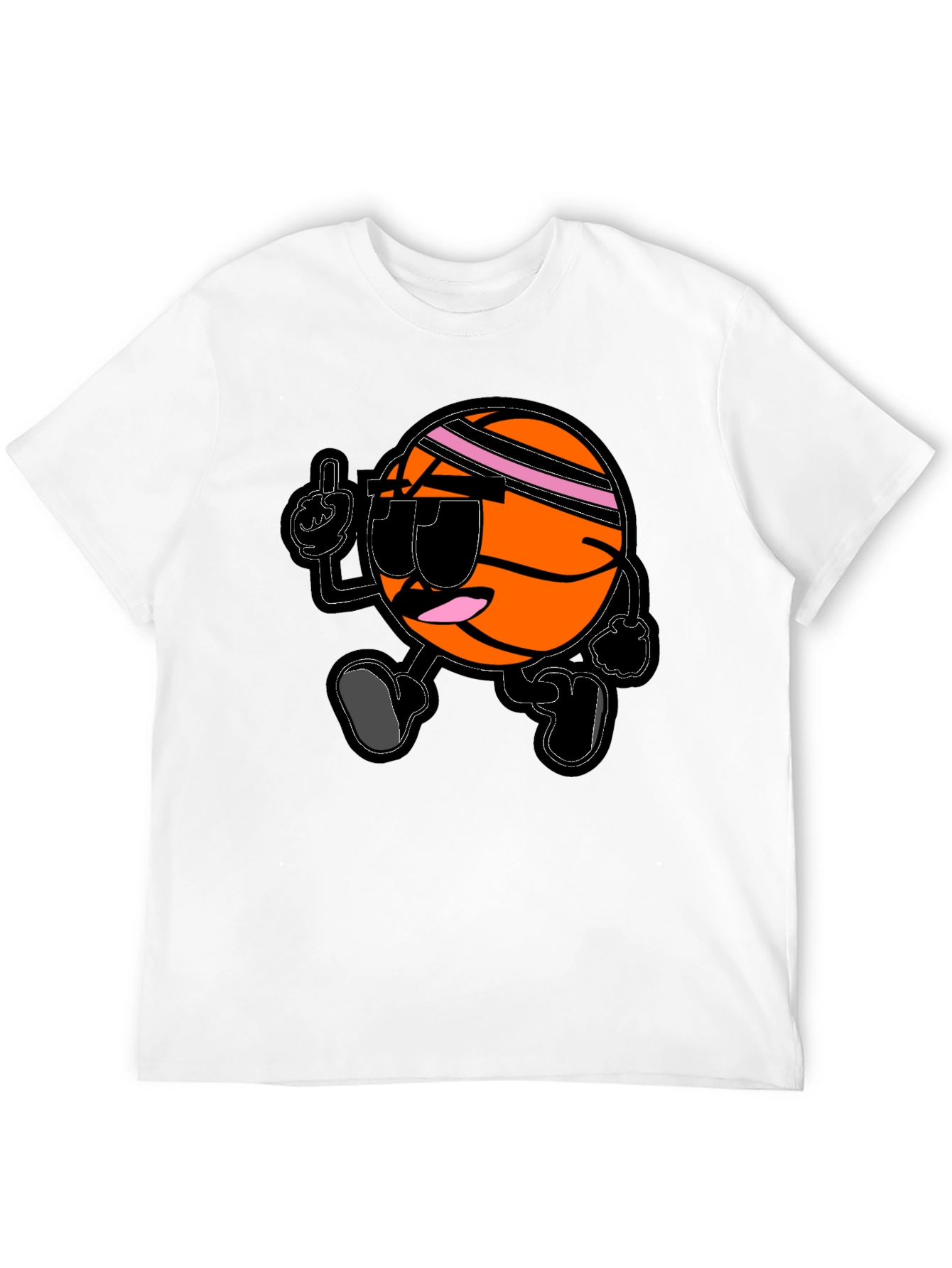 Cool Basketball Cartoon Black T-Shirt