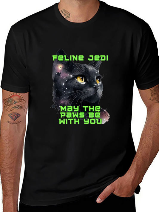 Feline Jedi T-Shirt - May the Paws Be With You