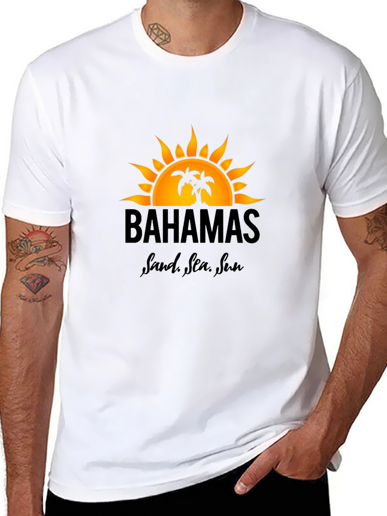 Bahamas Sand Sea Sun Graphic T-Shirt