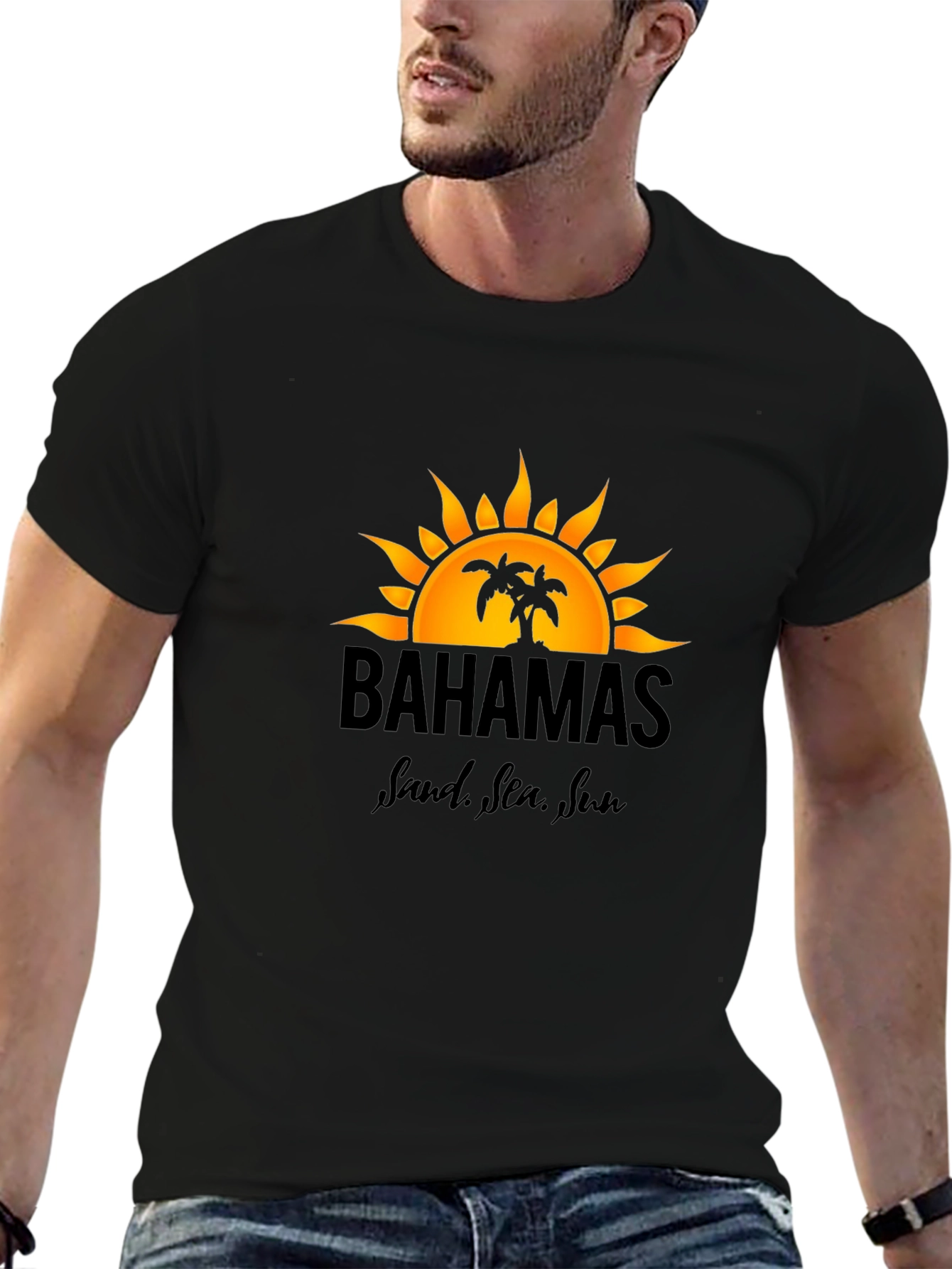 Bahamas Sand Sea Sun Graphic T-Shirt