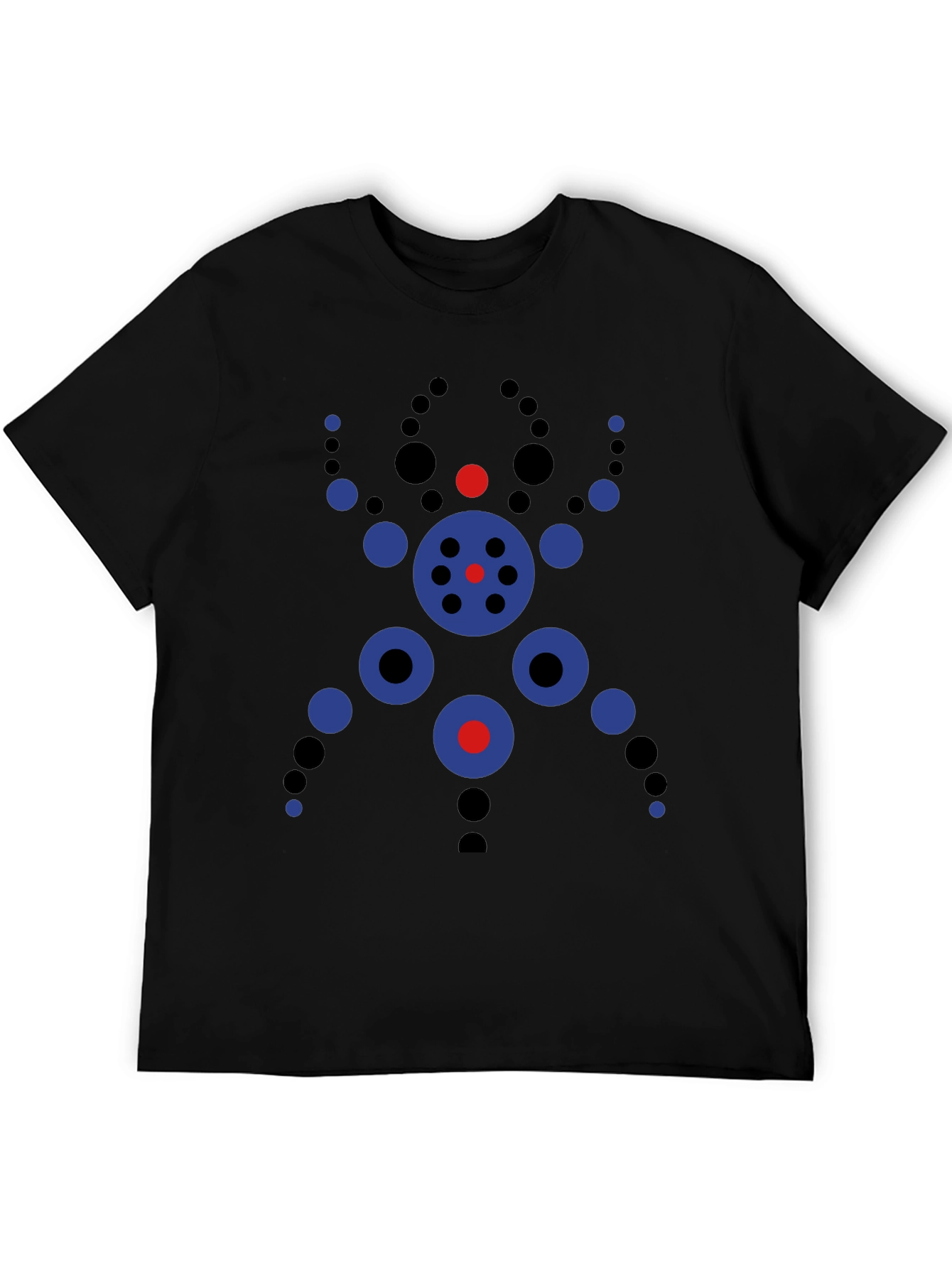 Abstract Geometric Circle Design Black T-Shirt