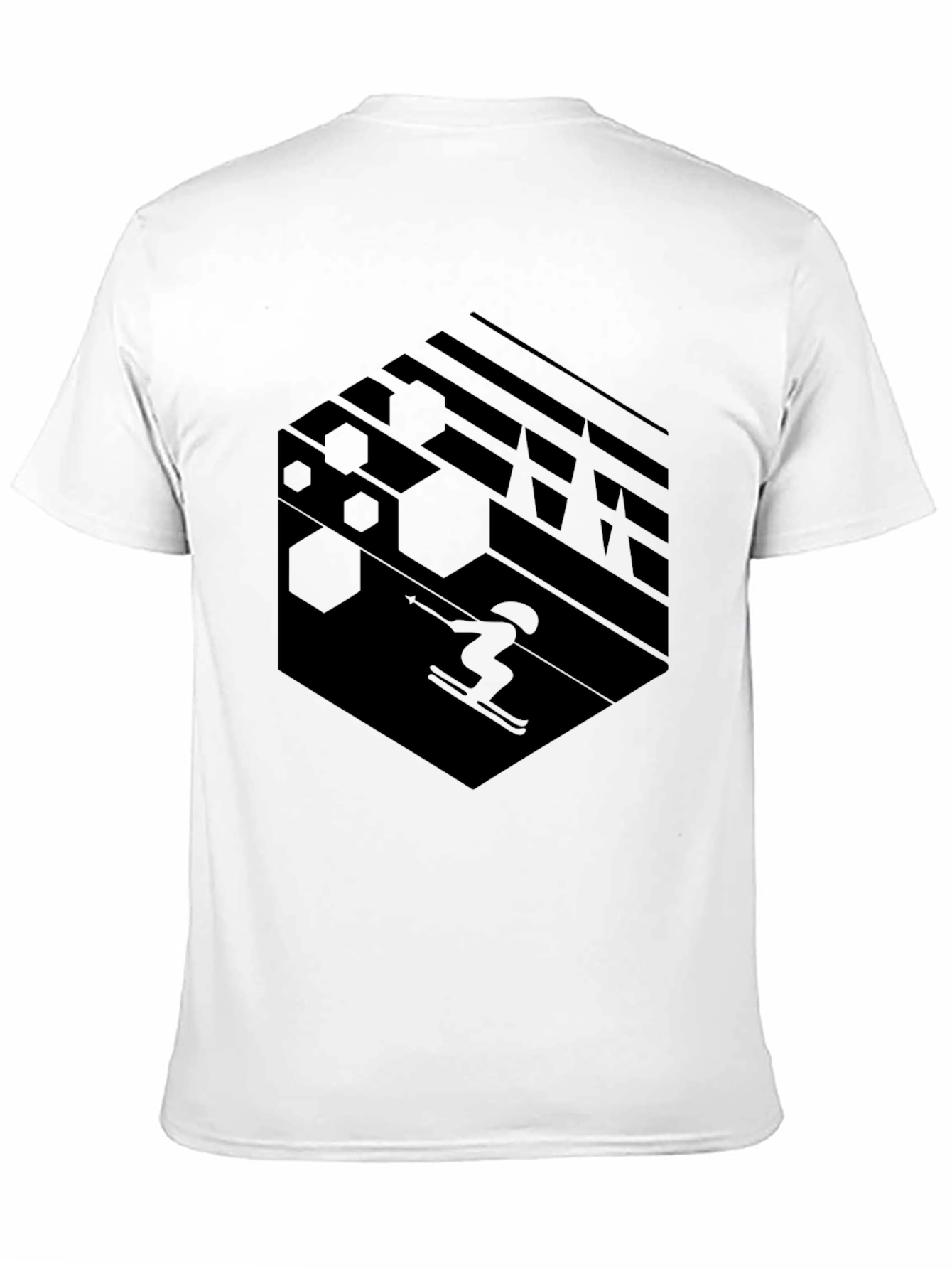 Geometric Skiing T-Shirt - Black Graphic Tee