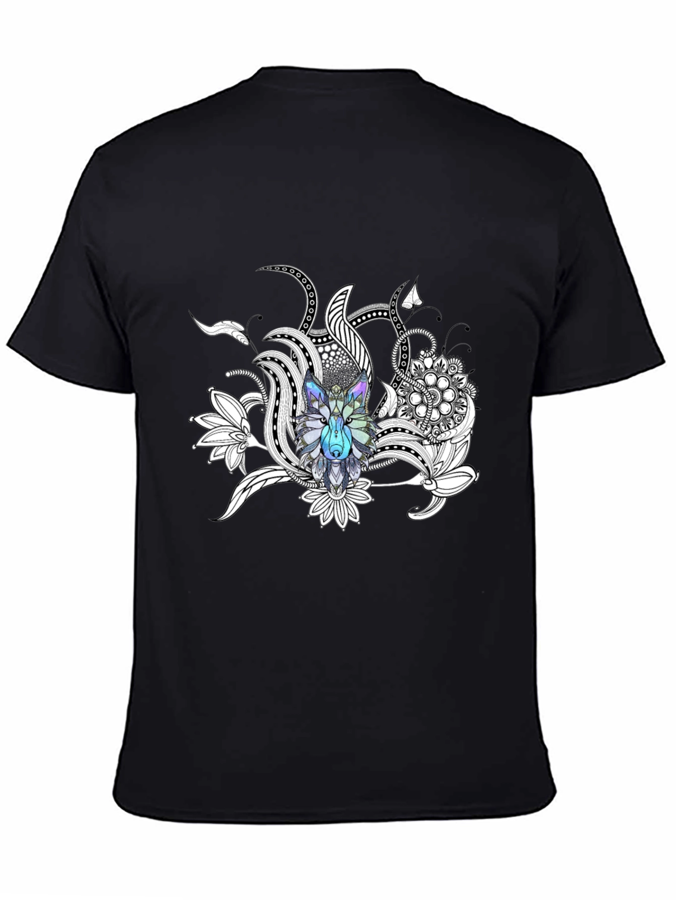 Wolf Mandala Graphic Tee - Stylish Crew Neck T-Shirt