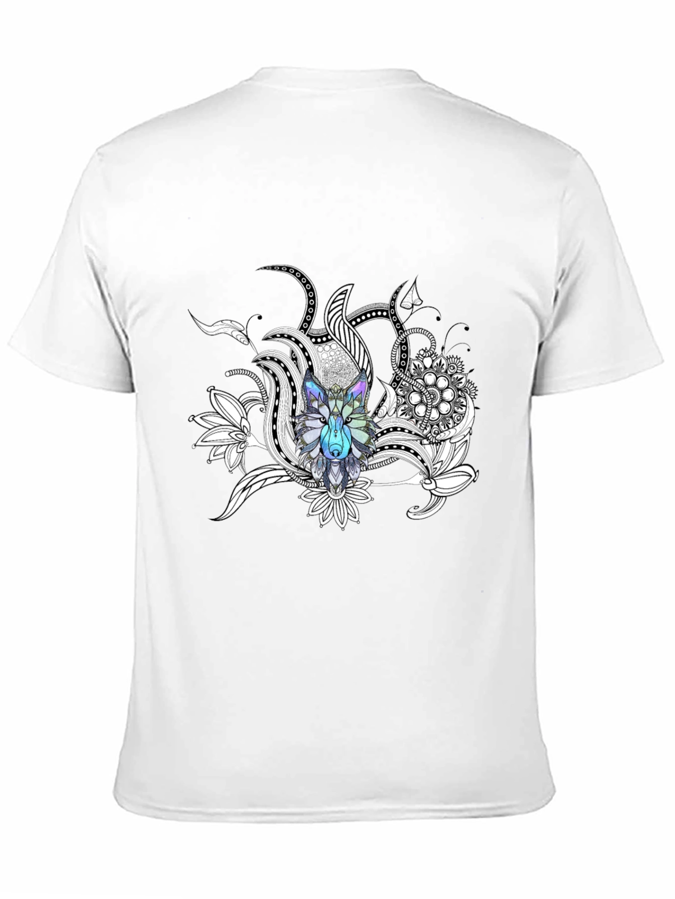 Wolf Mandala Graphic Tee - Stylish Crew Neck T-Shirt