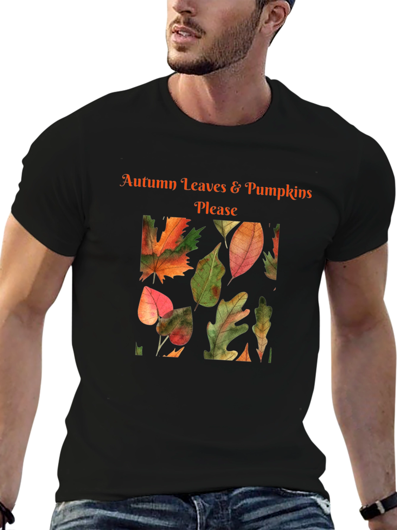 Autumn Leaves & Pumpkins Please T-Shirt