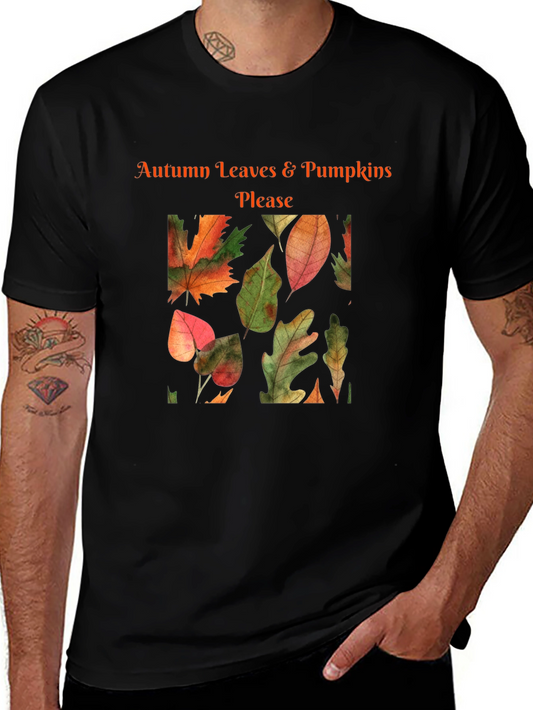 Autumn Leaves & Pumpkins Please T-Shirt