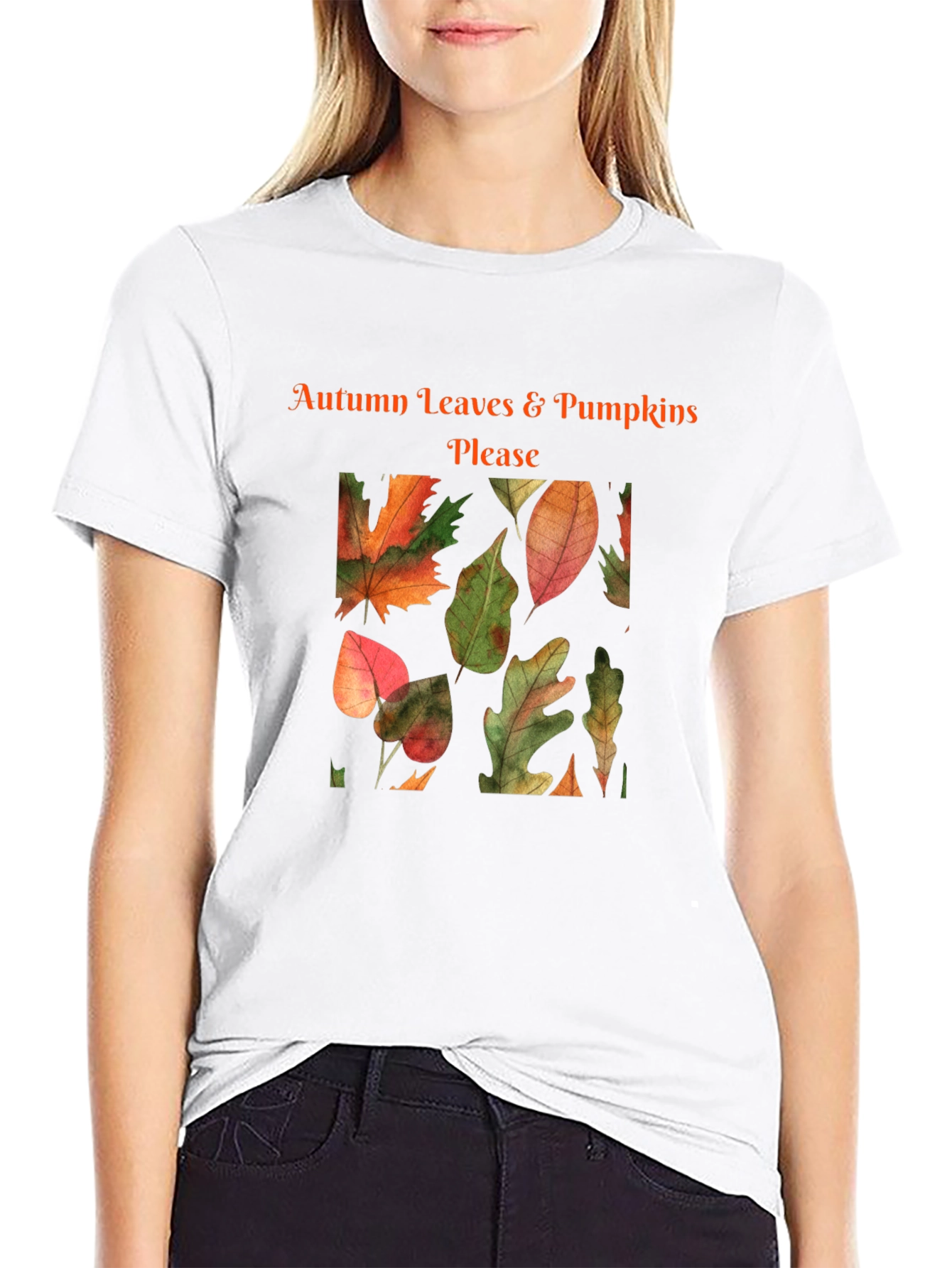 Autumn Leaves & Pumpkins Please T-Shirt