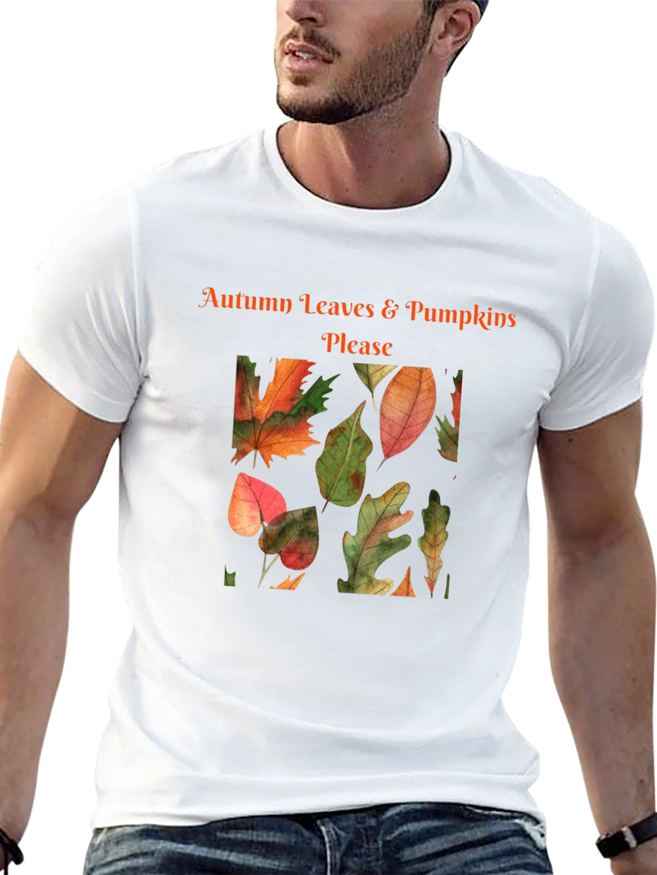 Autumn Leaves & Pumpkins Please T-Shirt