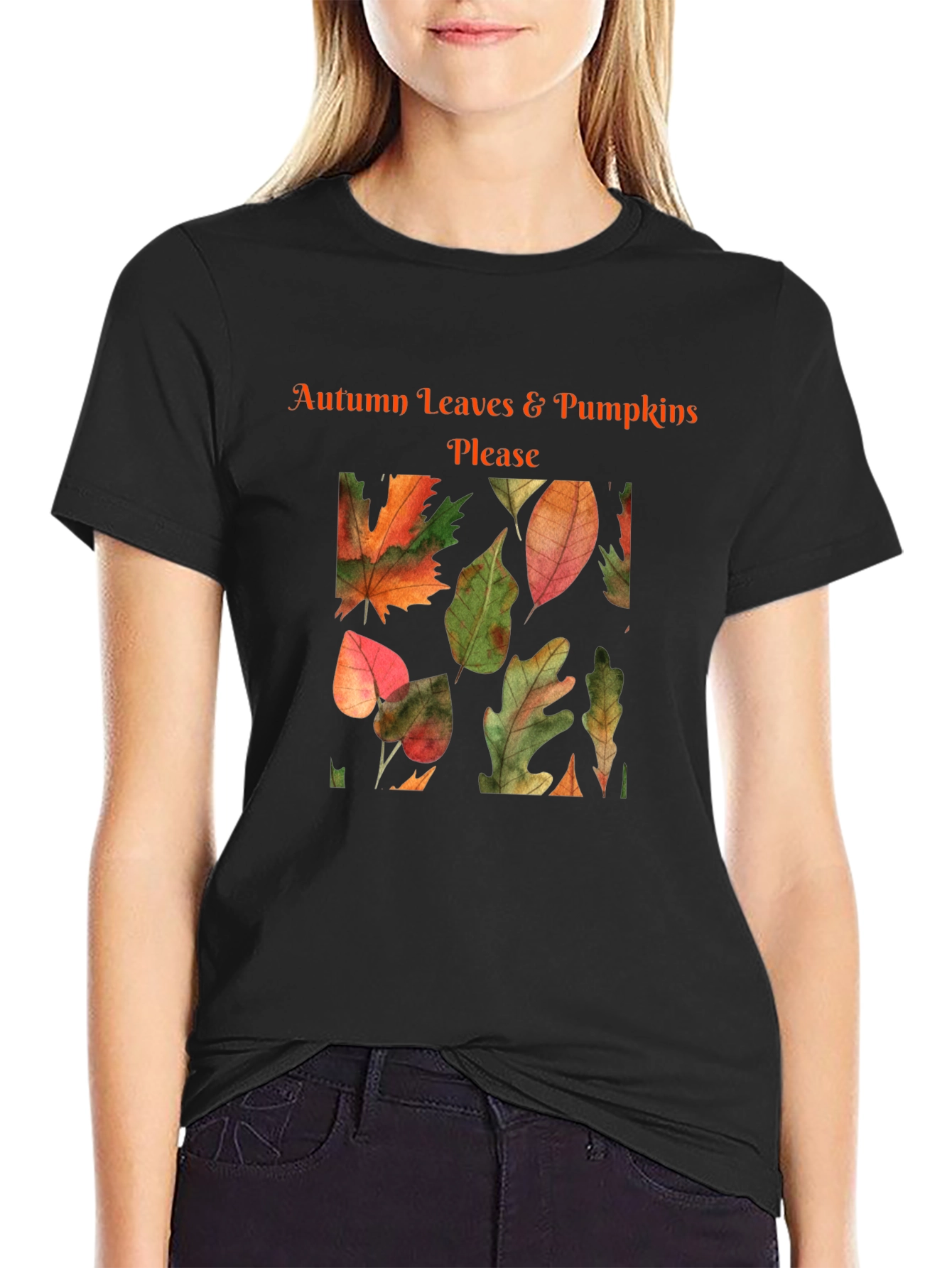 Autumn Leaves & Pumpkins Please T-Shirt