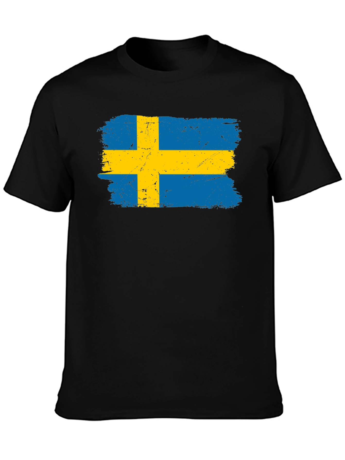Swedish Flag T-Shirt - Distressed Design