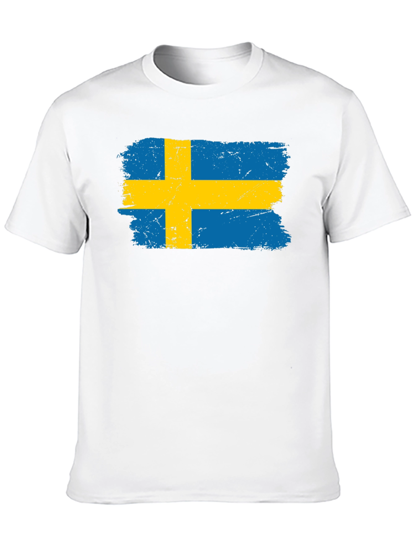 Swedish Flag T-Shirt - Distressed Design