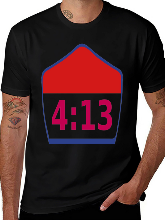 4:13 Graphic Tee - Trendy Black T-Shirt