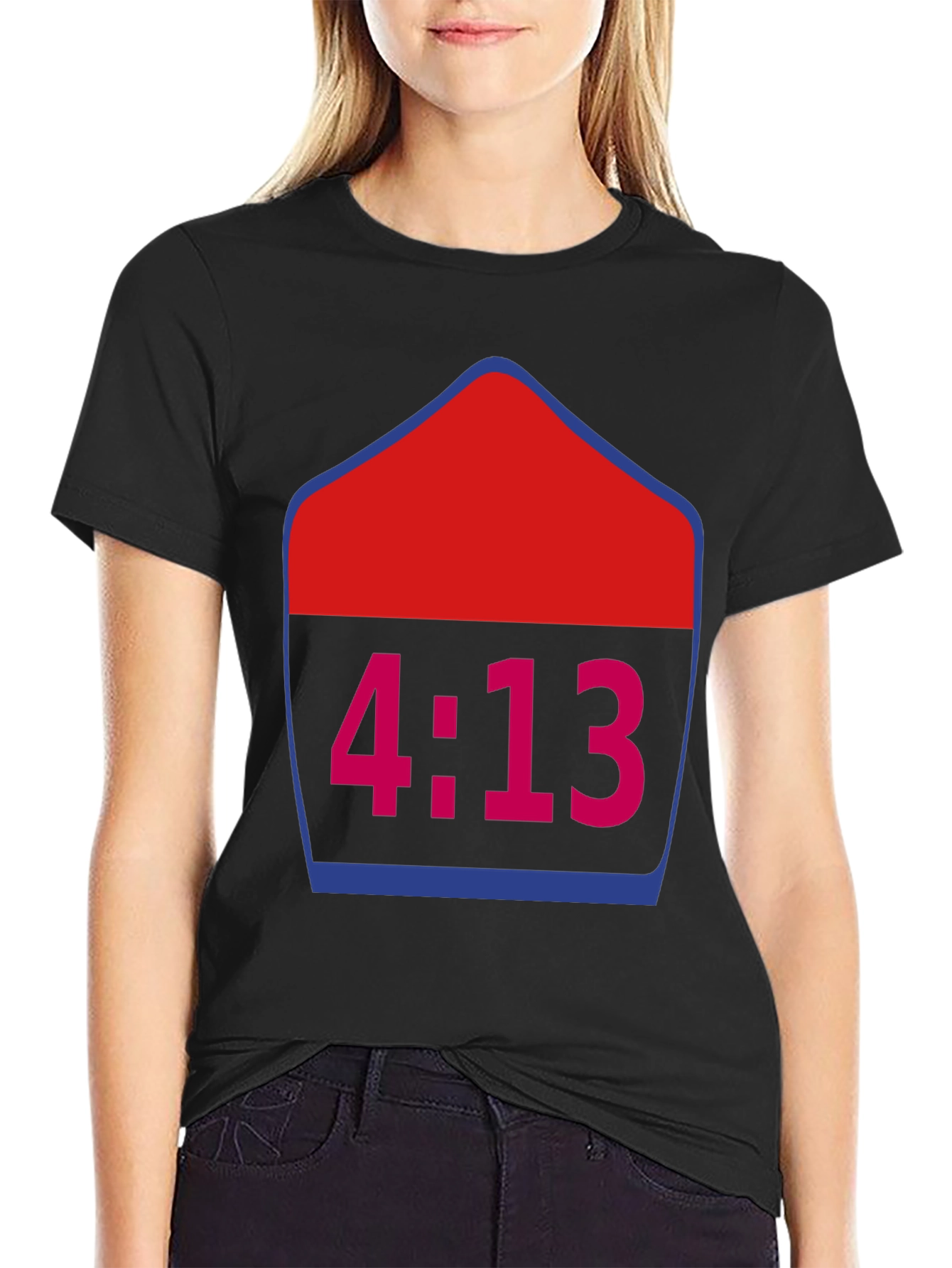 4:13 Graphic Tee - Trendy Black T-Shirt