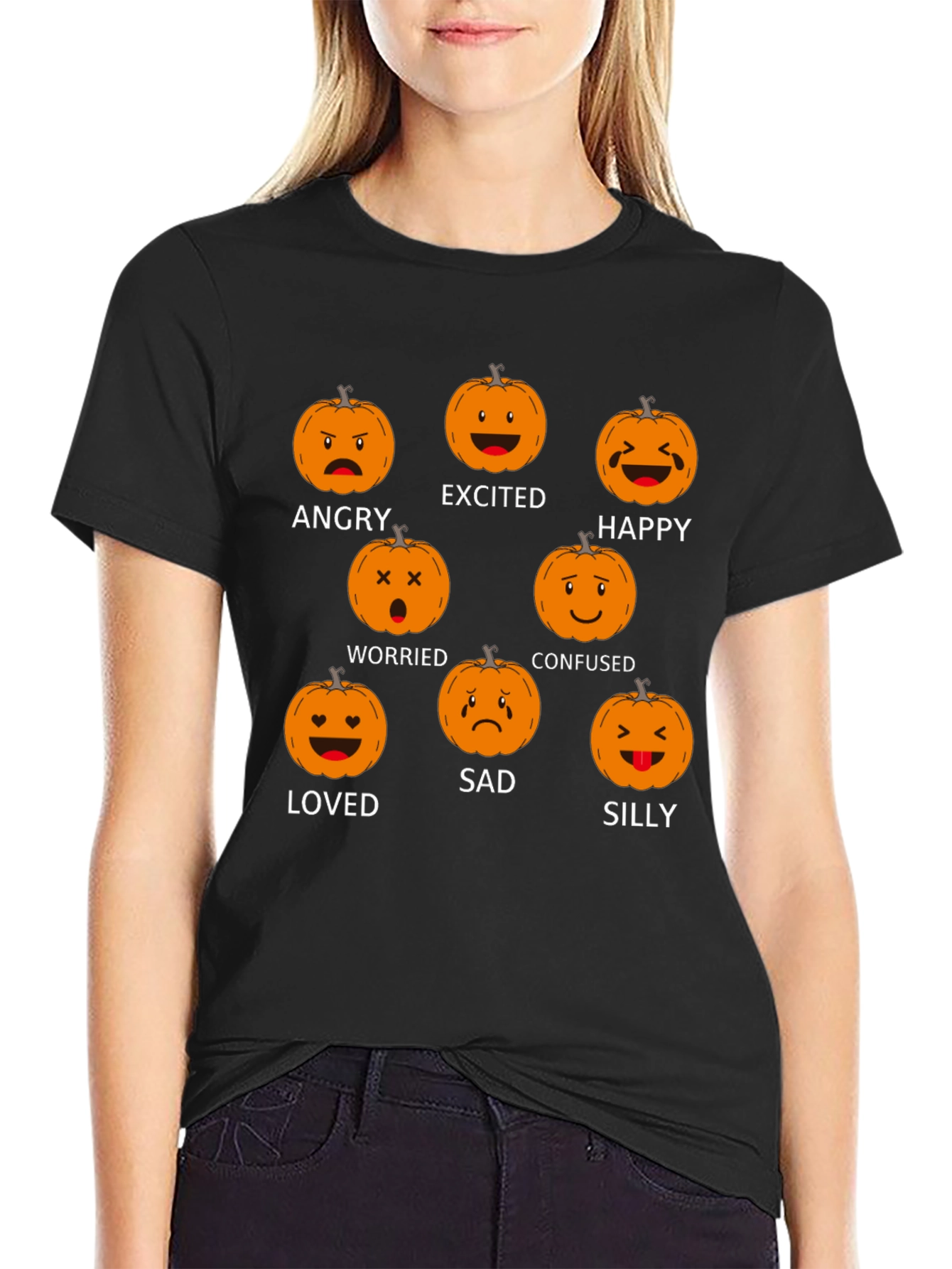 Emotional Pumpkin Black T-Shirt