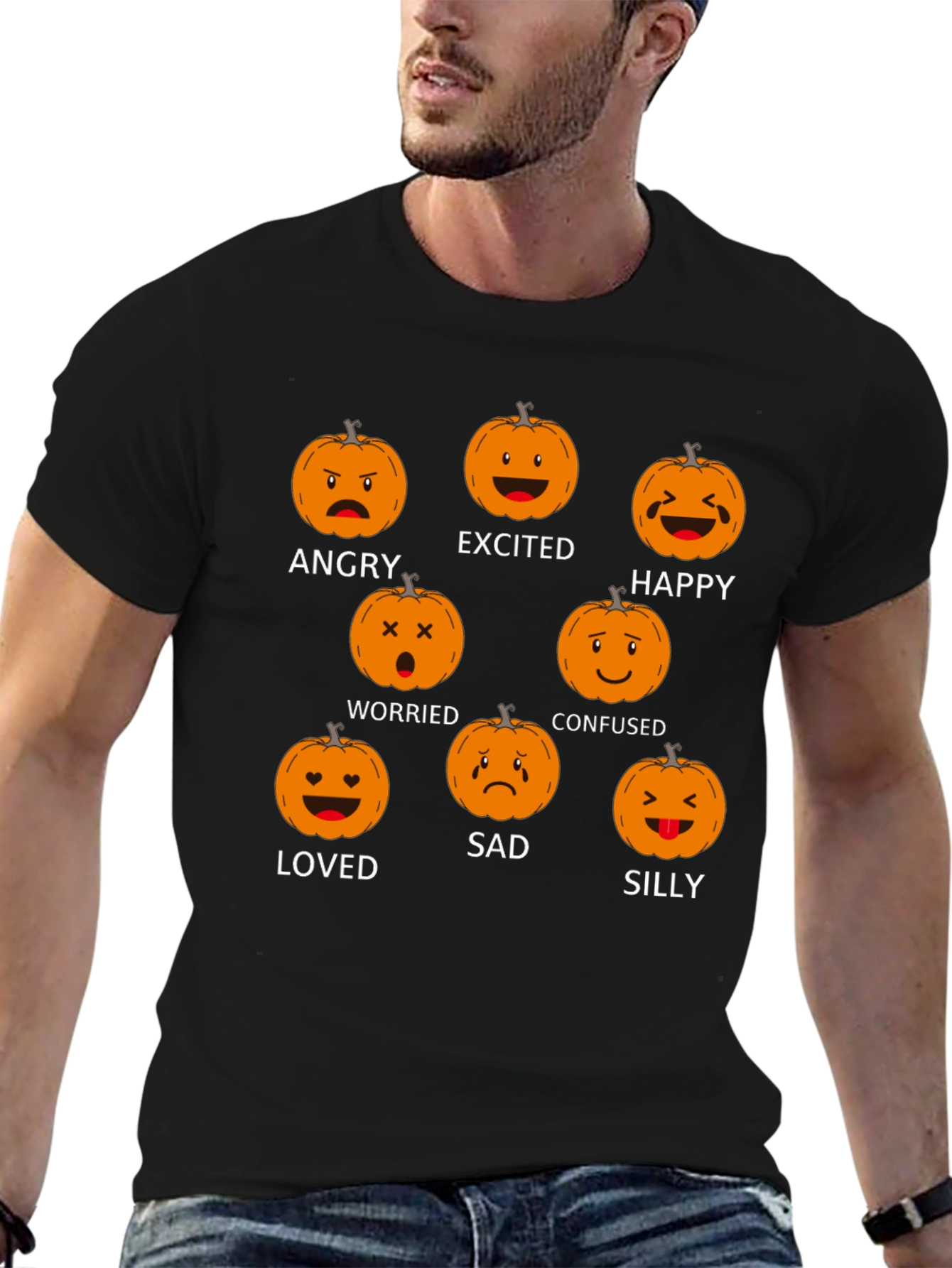 Emotional Pumpkin Black T-Shirt