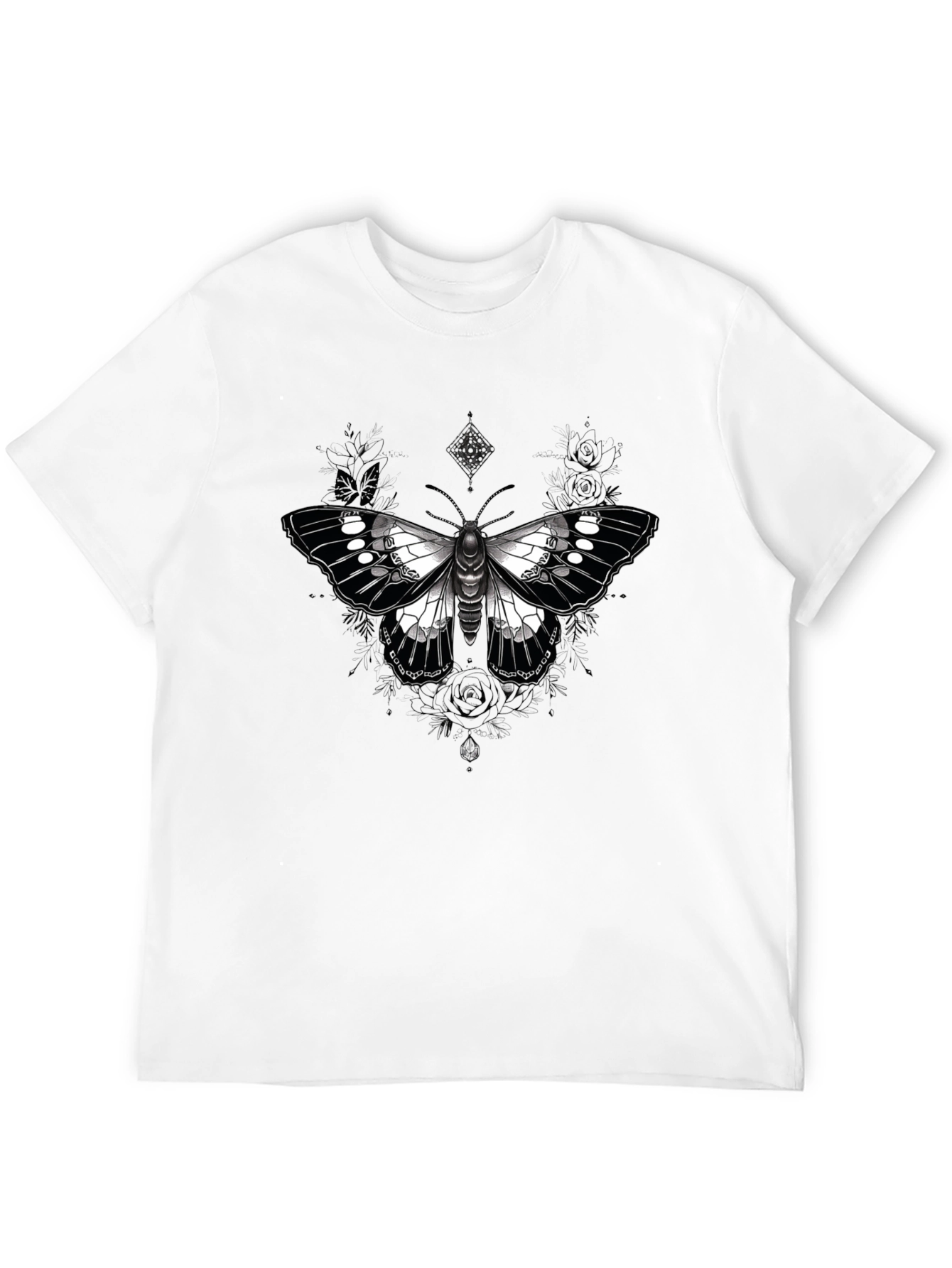 Butterfly Graphic Print Black T-Shirt