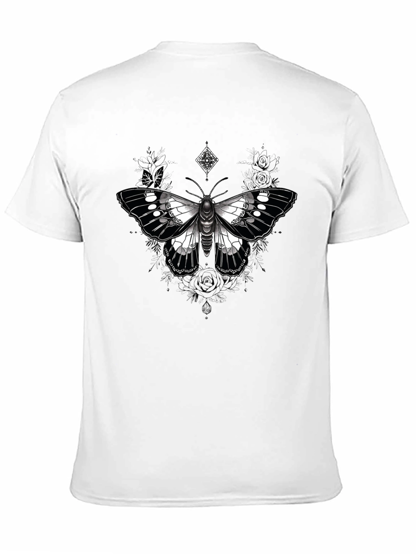Butterfly Graphic Print Black T-Shirt