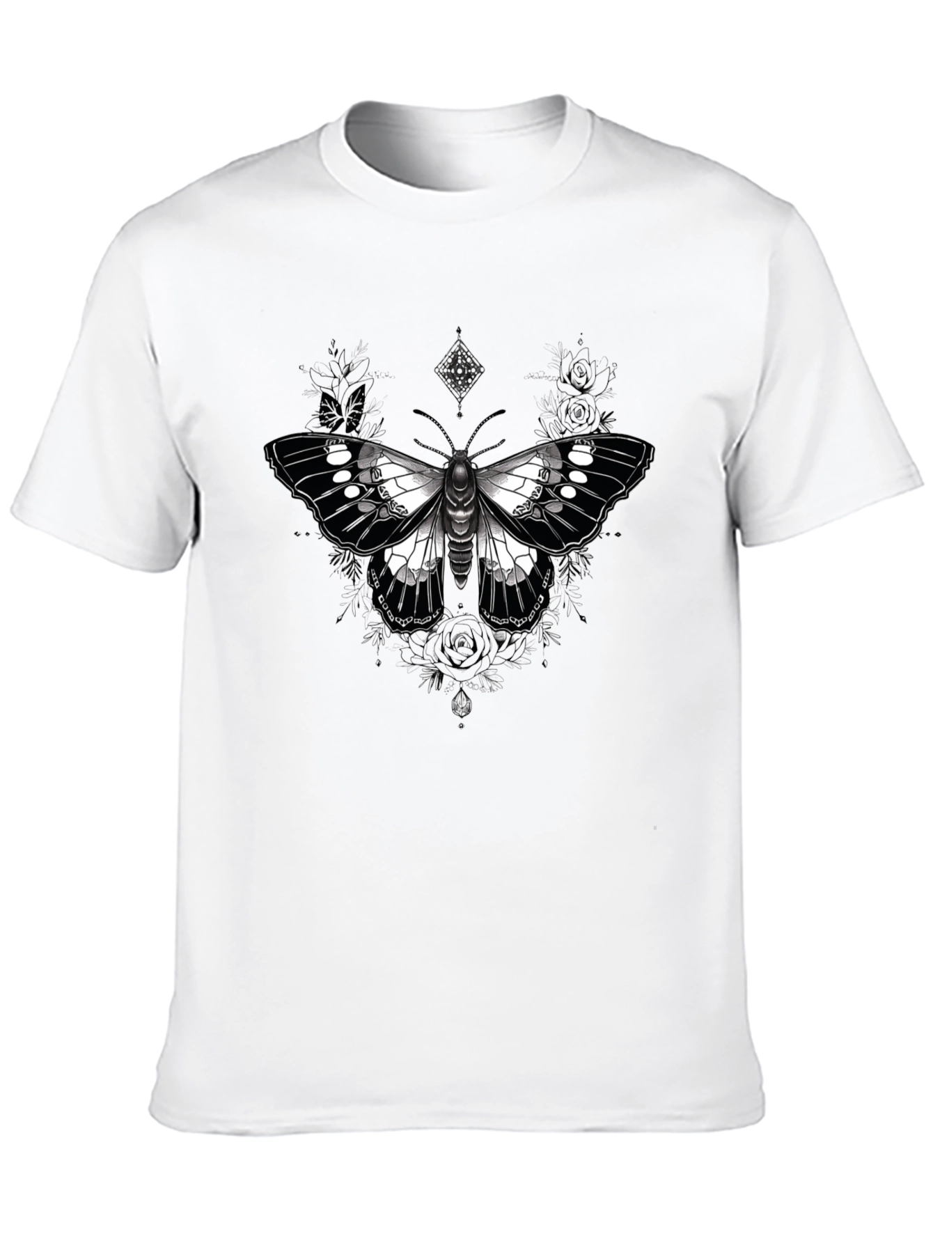 Butterfly Graphic Print Black T-Shirt