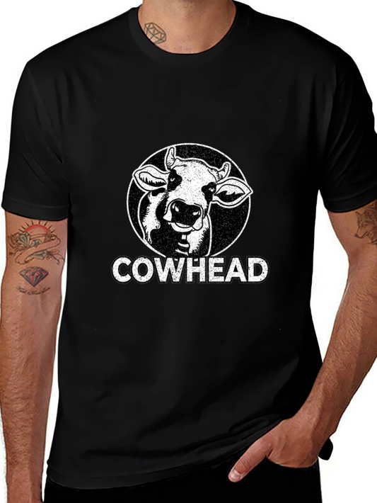 Cowhead Graphic Tee - Black Cotton T-Shirt
